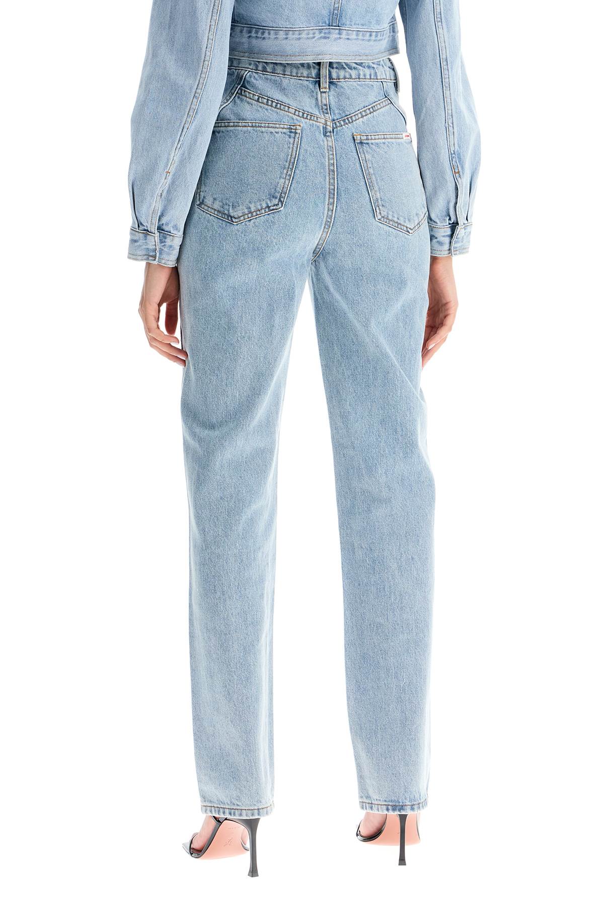 Shop Self-portrait Straight Jeans With Crystals In Blue