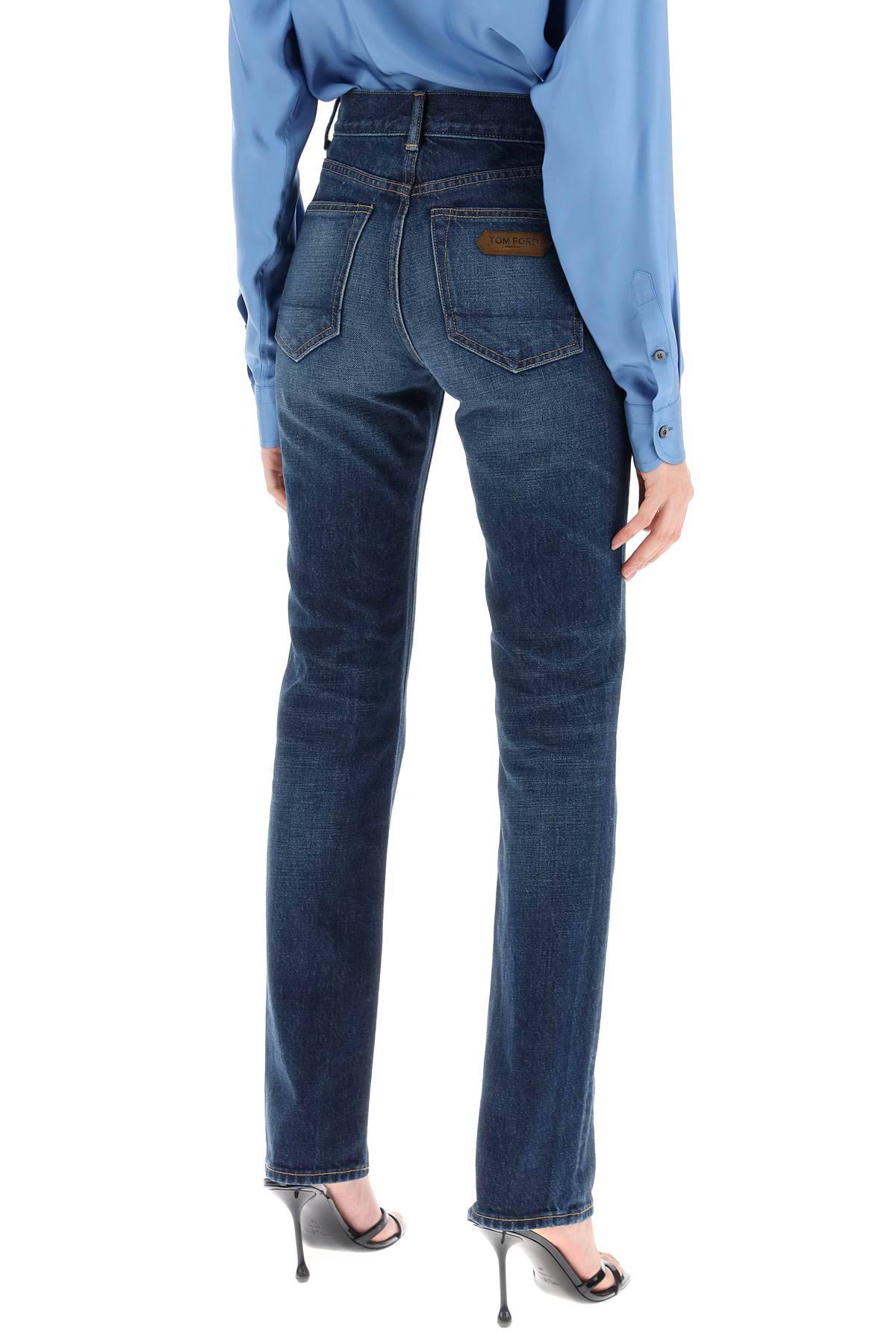 Shop Tom Ford "jeans With Stone Wash Treatment In Blue