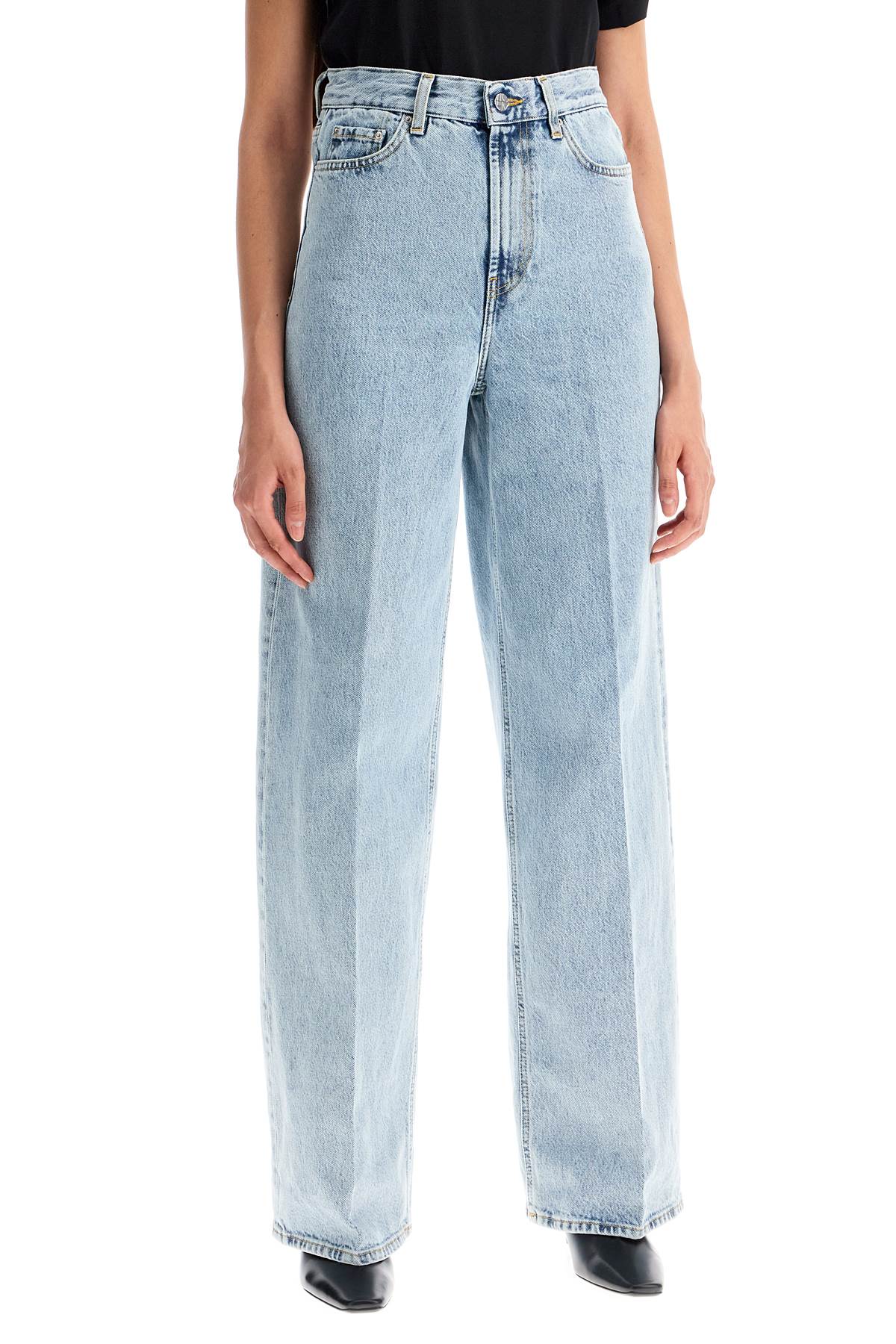 Shop Totême Wide Leg Jeans In Organic Cotton In Blue