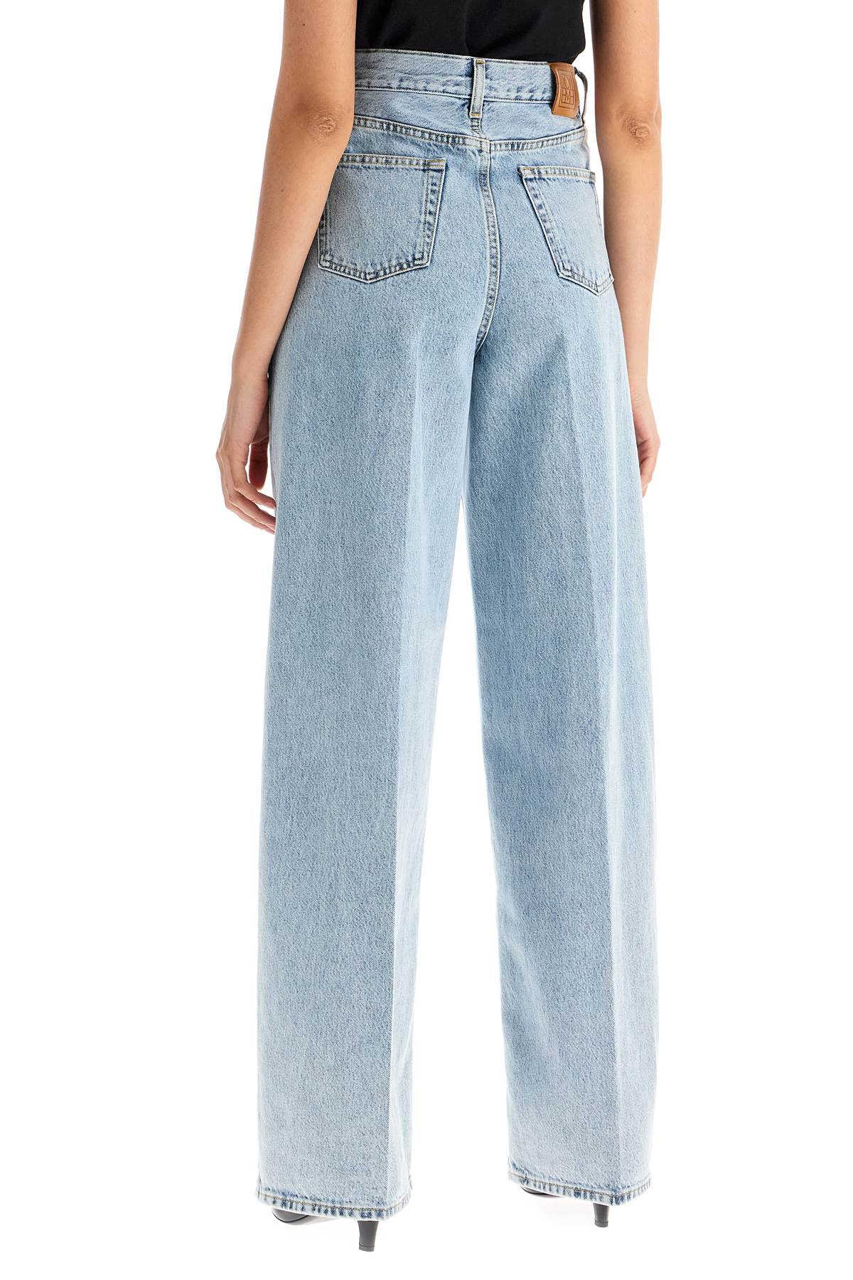 Shop Totême Wide Leg Jeans In Organic Cotton In Blue