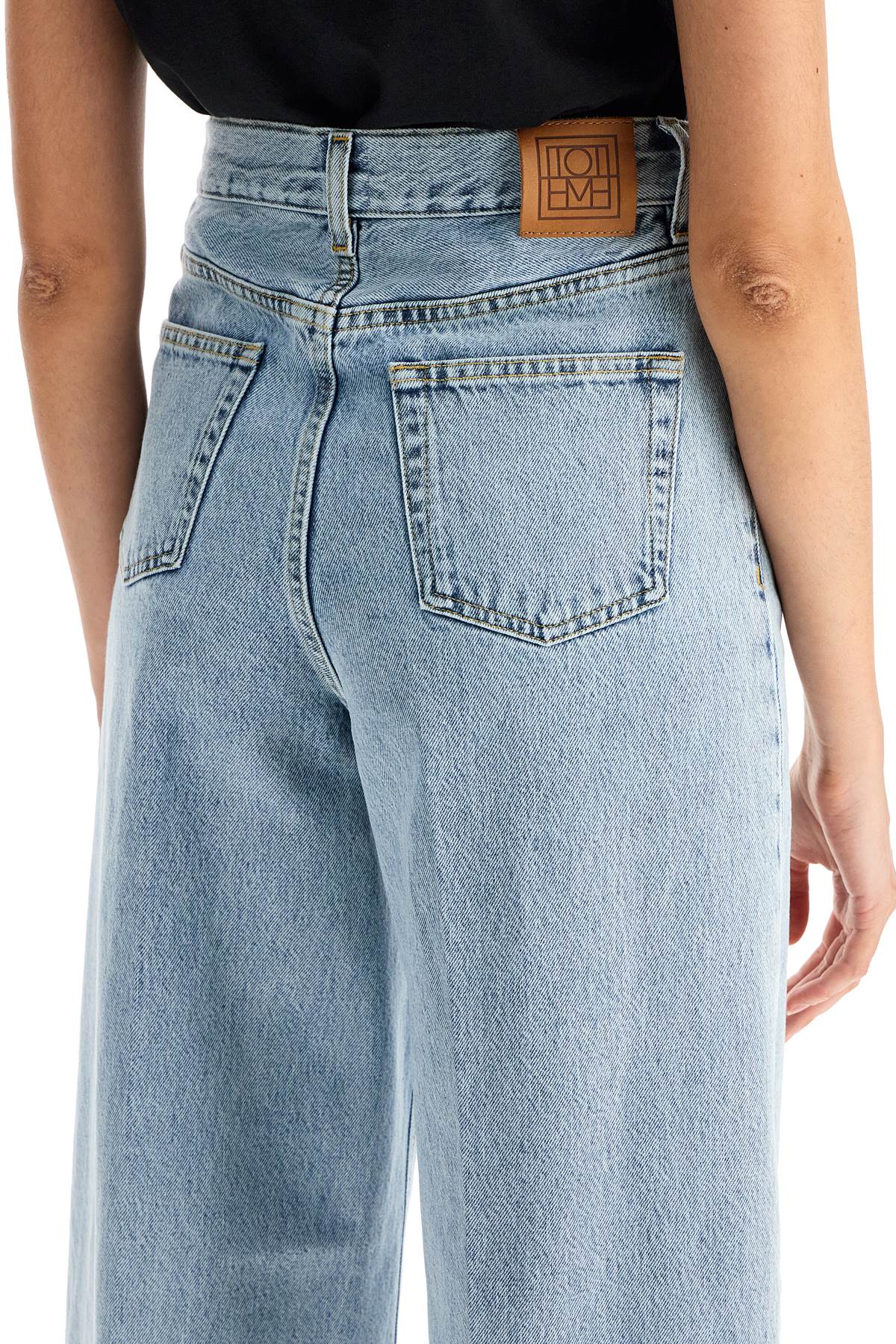 Shop Totême Wide Leg Jeans In Organic Cotton In Blue