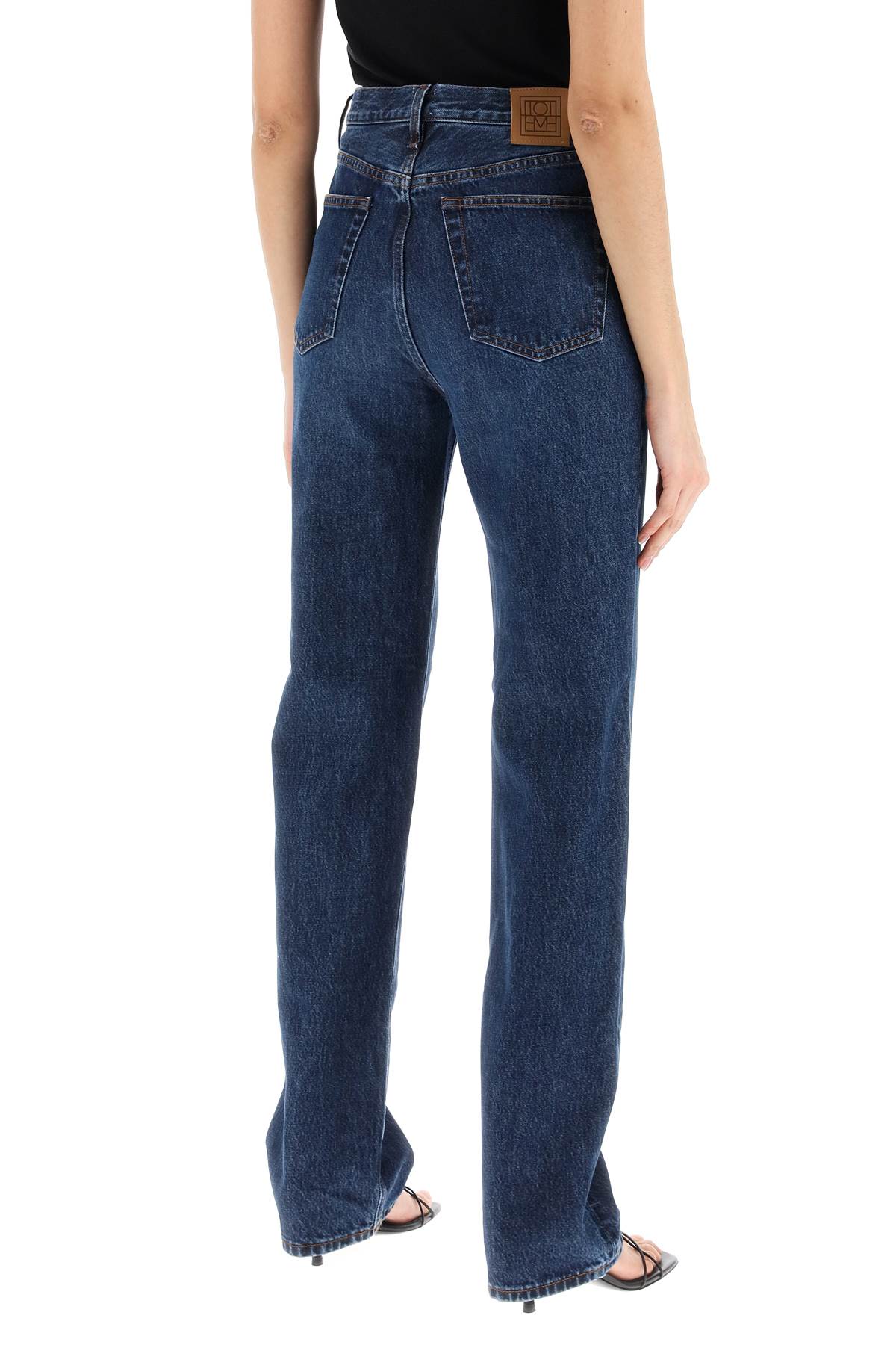 Shop Totême Organic Denim Classic Cut Jeans In Blue