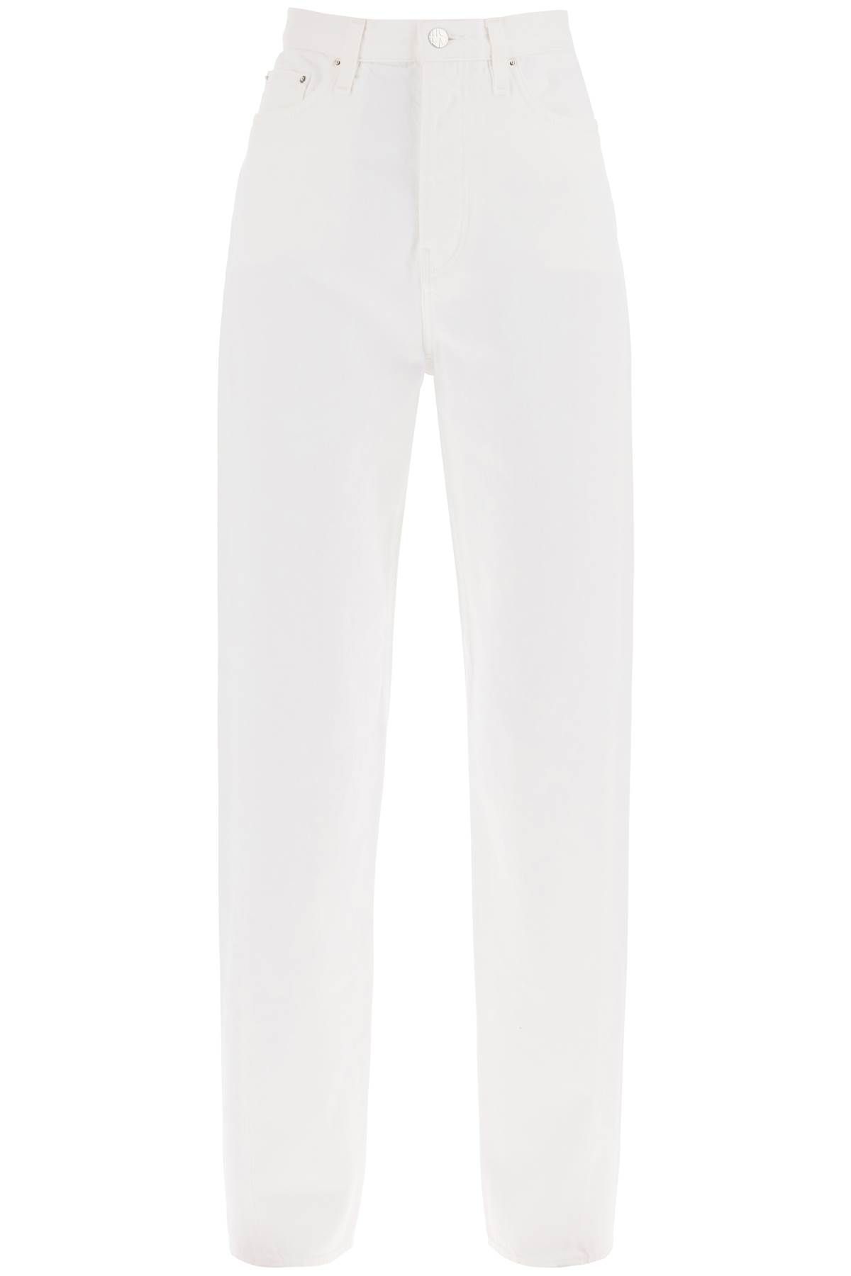 Shop Totême Twisted Seam Straight Jeans In White