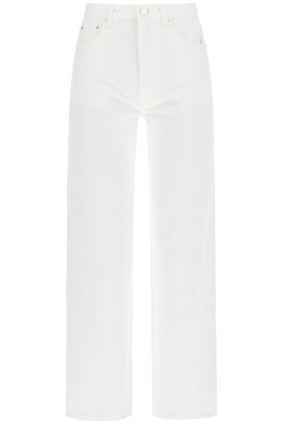 Shop Totême Twisted Seam Cropped Jeans In White