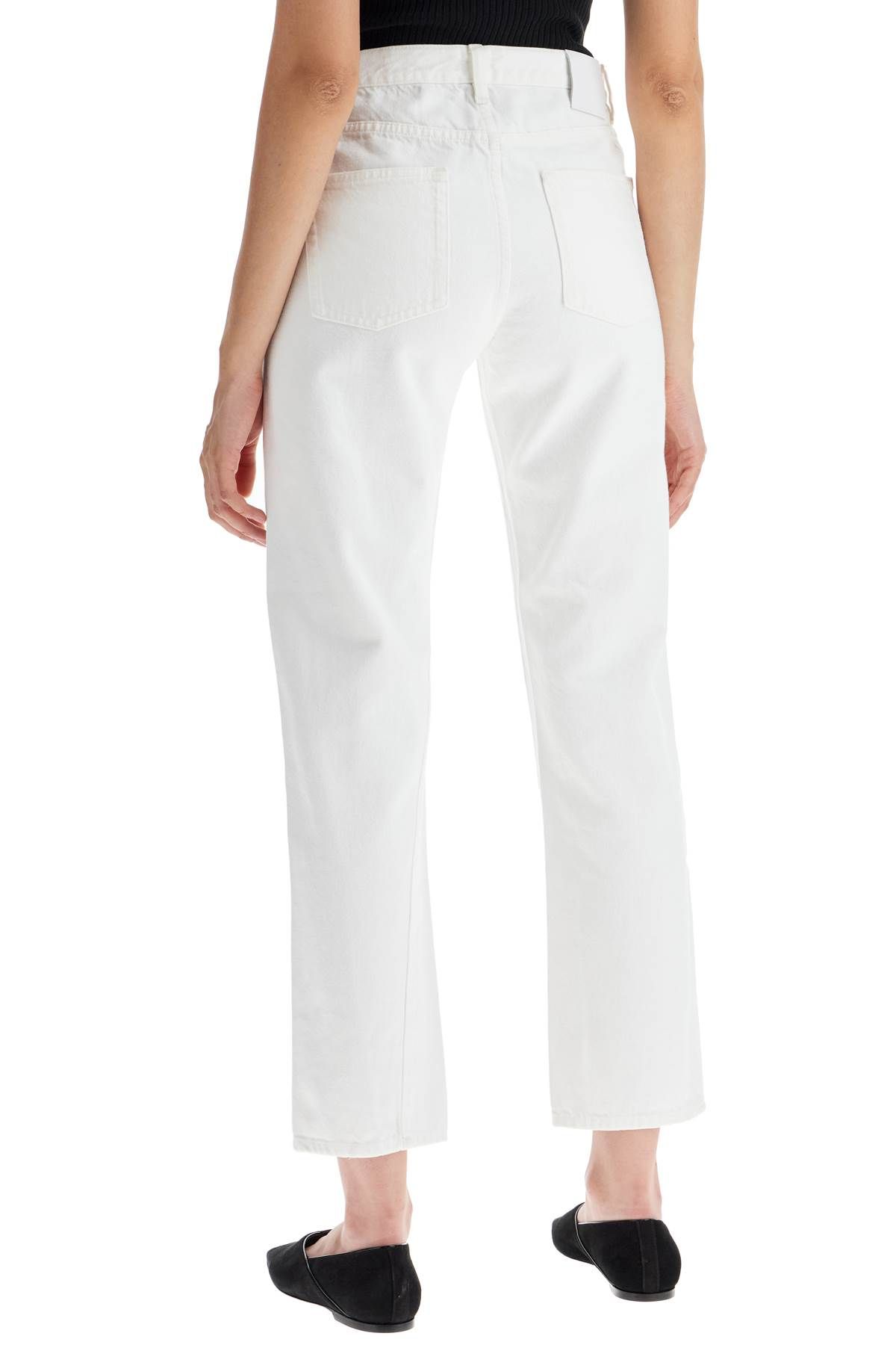 Shop Totême Twisted Seam Cropped Jeans In White