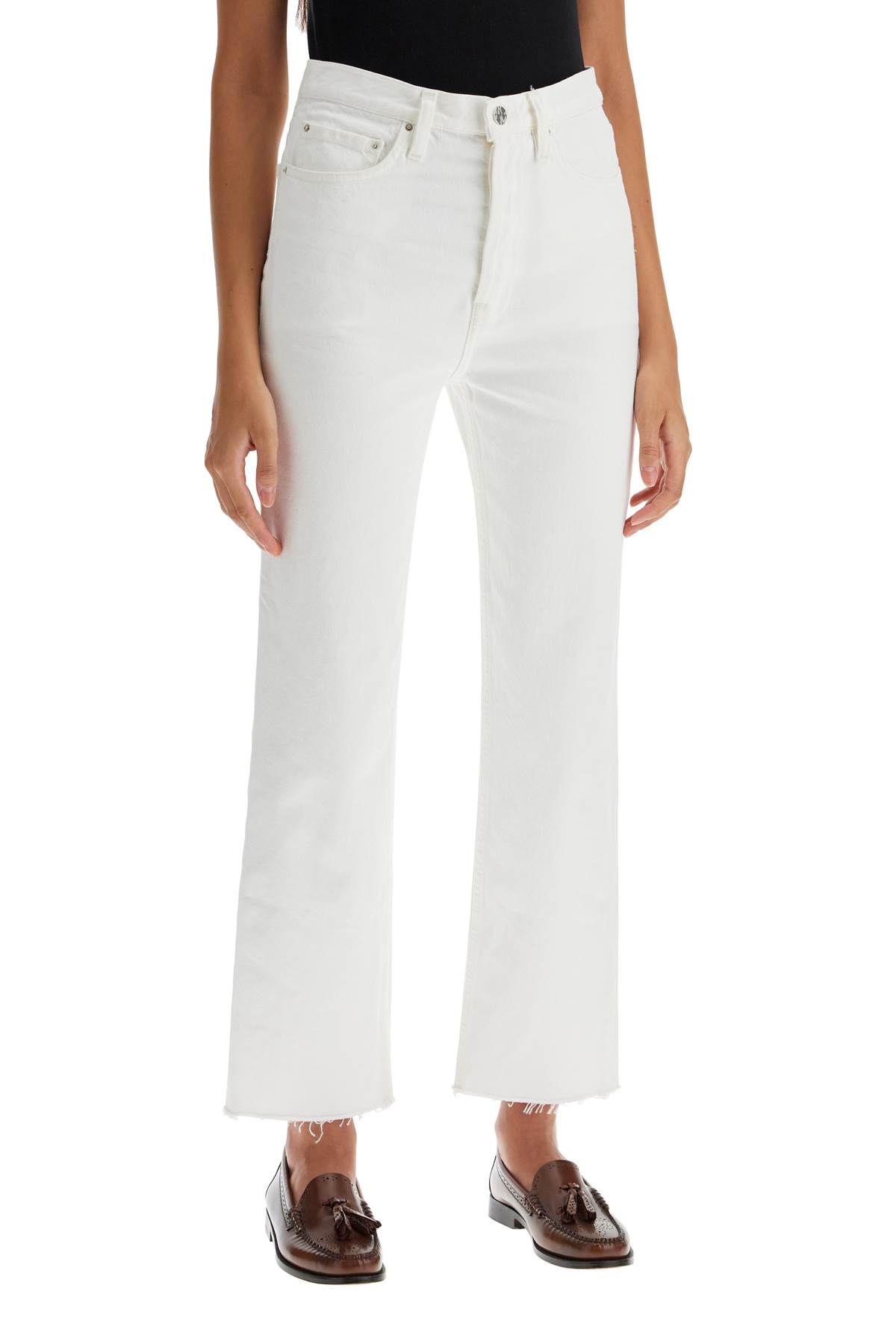 Shop Totême Classic Cut Jeans In Organic Cotton In White