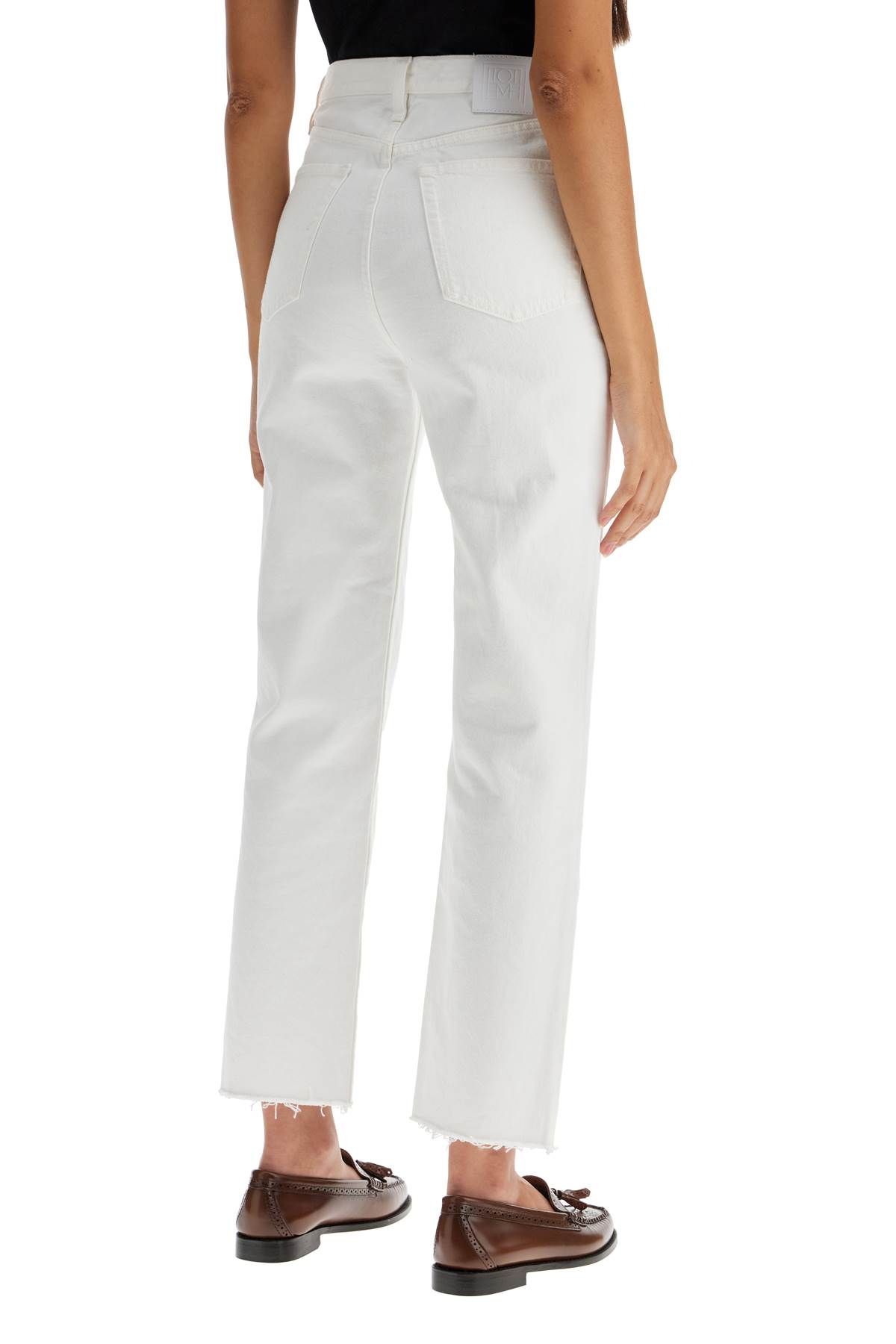 Shop Totême Classic Cut Jeans In Organic Cotton In White