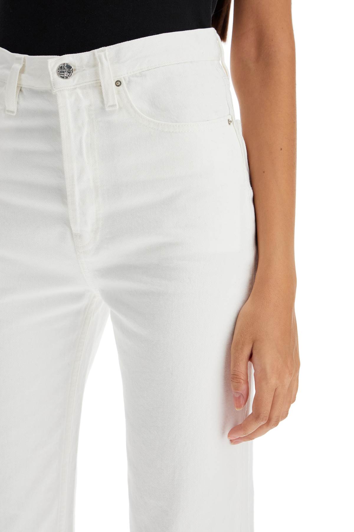 Shop Totême Classic Cut Jeans In Organic Cotton In White