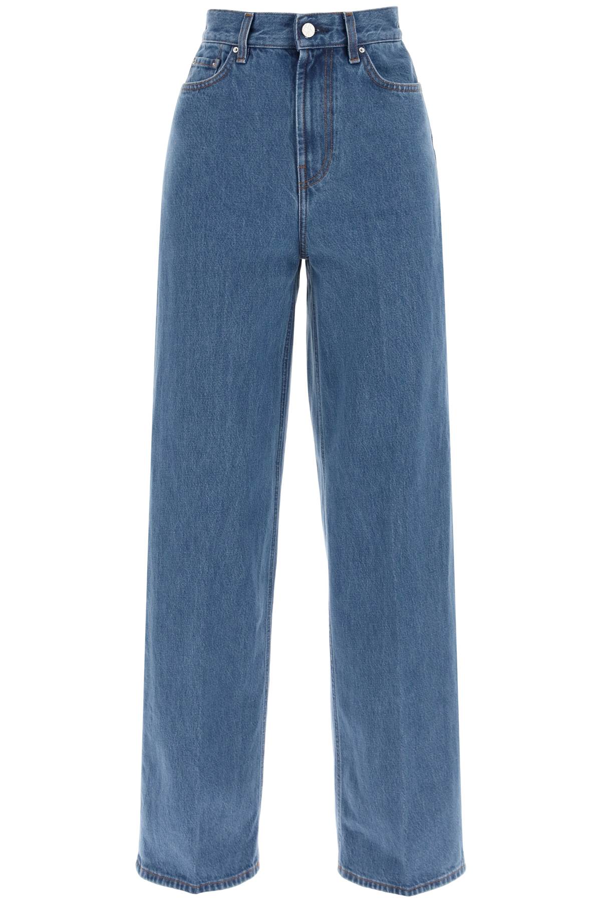 Shop Totême Wide Leg Jeans In Organic Cotton In Blue