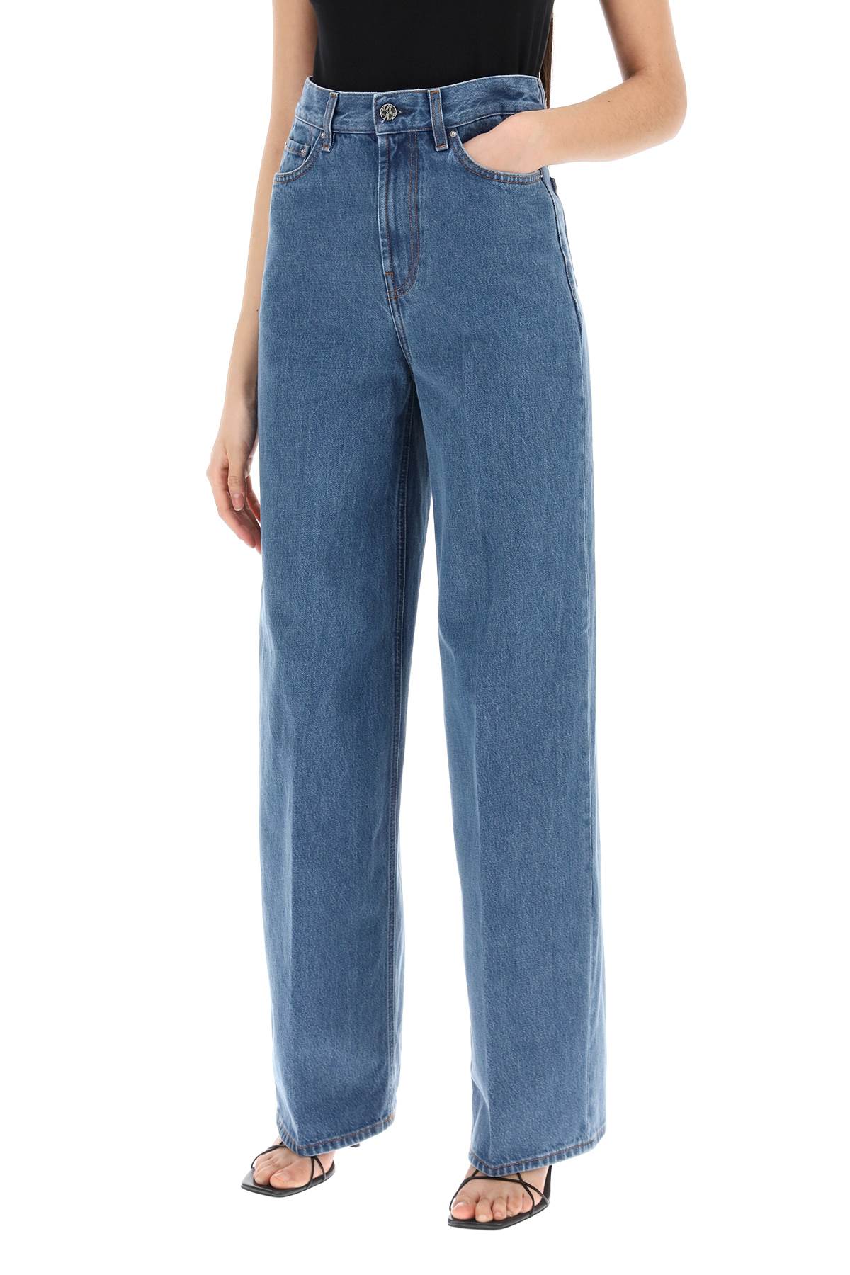 Shop Totême Wide Leg Jeans In Organic Cotton In Blue