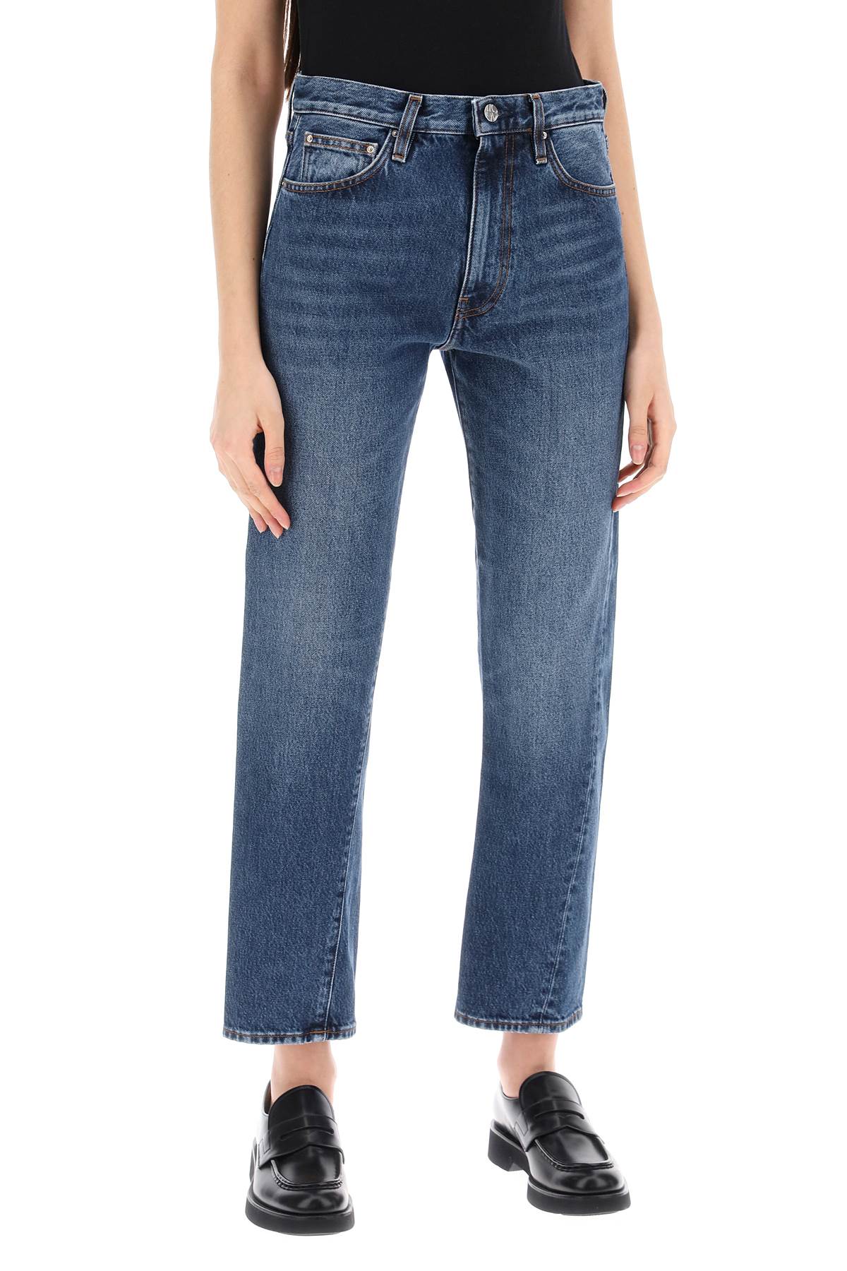 Shop Totême Twisted Seam Straight Jeans In Blue