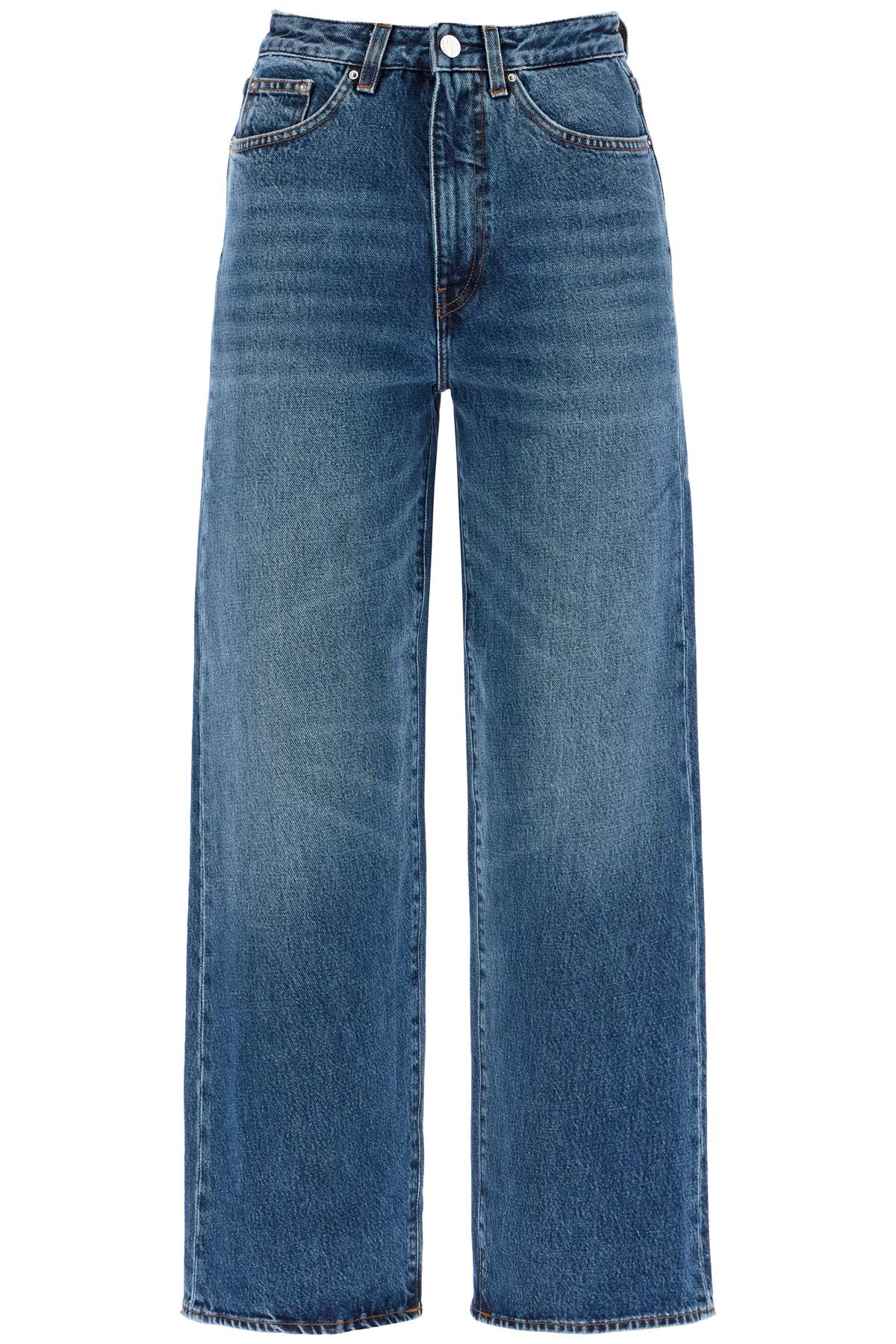 Shop Totême Cropped Flare Jeans In Blue