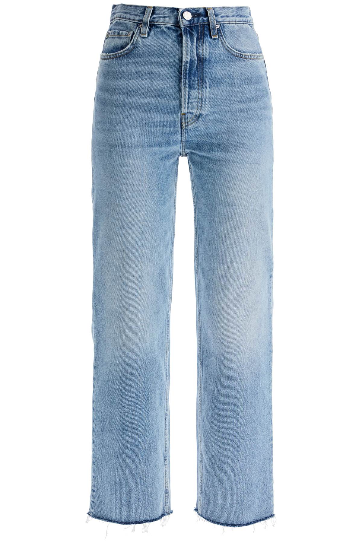 Shop Totême Classic Cut Cropped Jeans In Blue