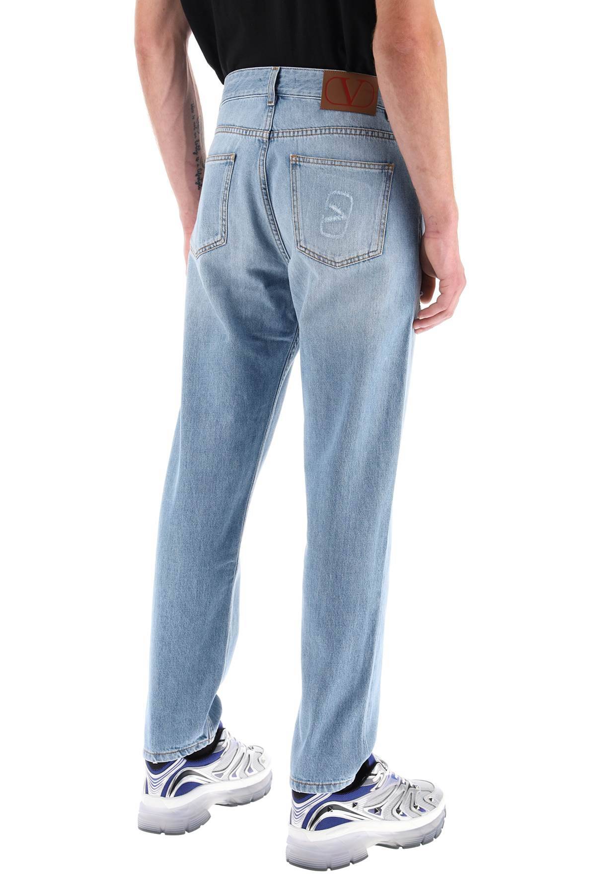 Shop Valentino Tapered Jeans With Medium Wash In Light Blue