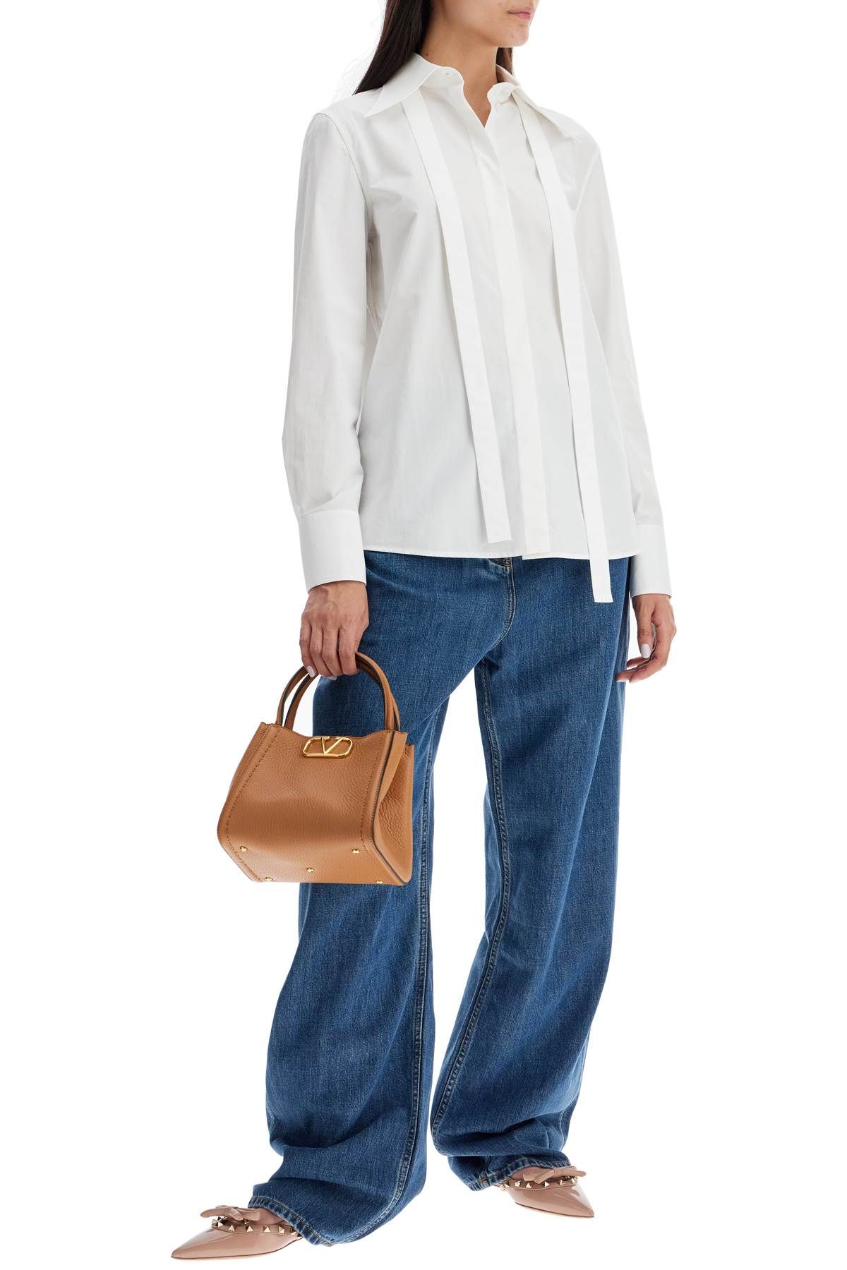 Shop Valentino Baggy Cotton And Lyocell Jeans In Blue