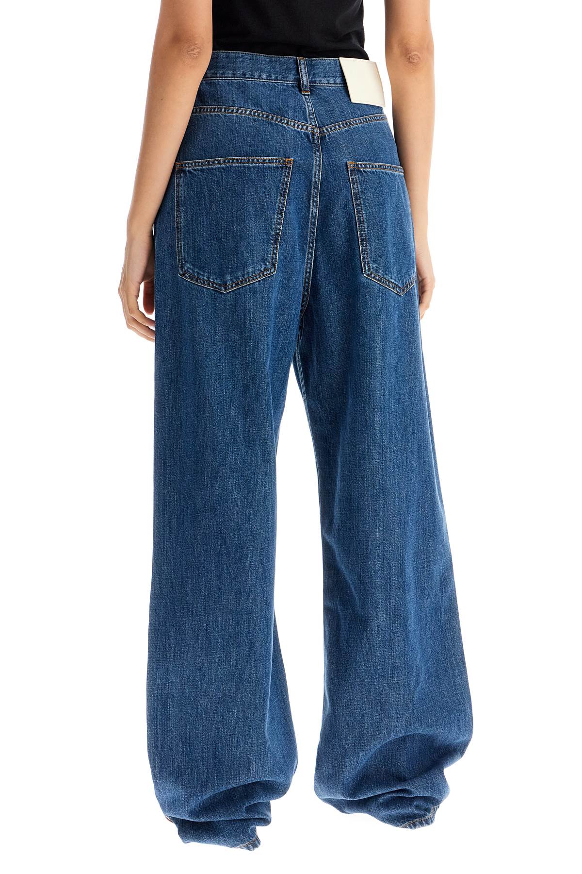 Shop Valentino Baggy Cotton And Lyocell Jeans In Blue