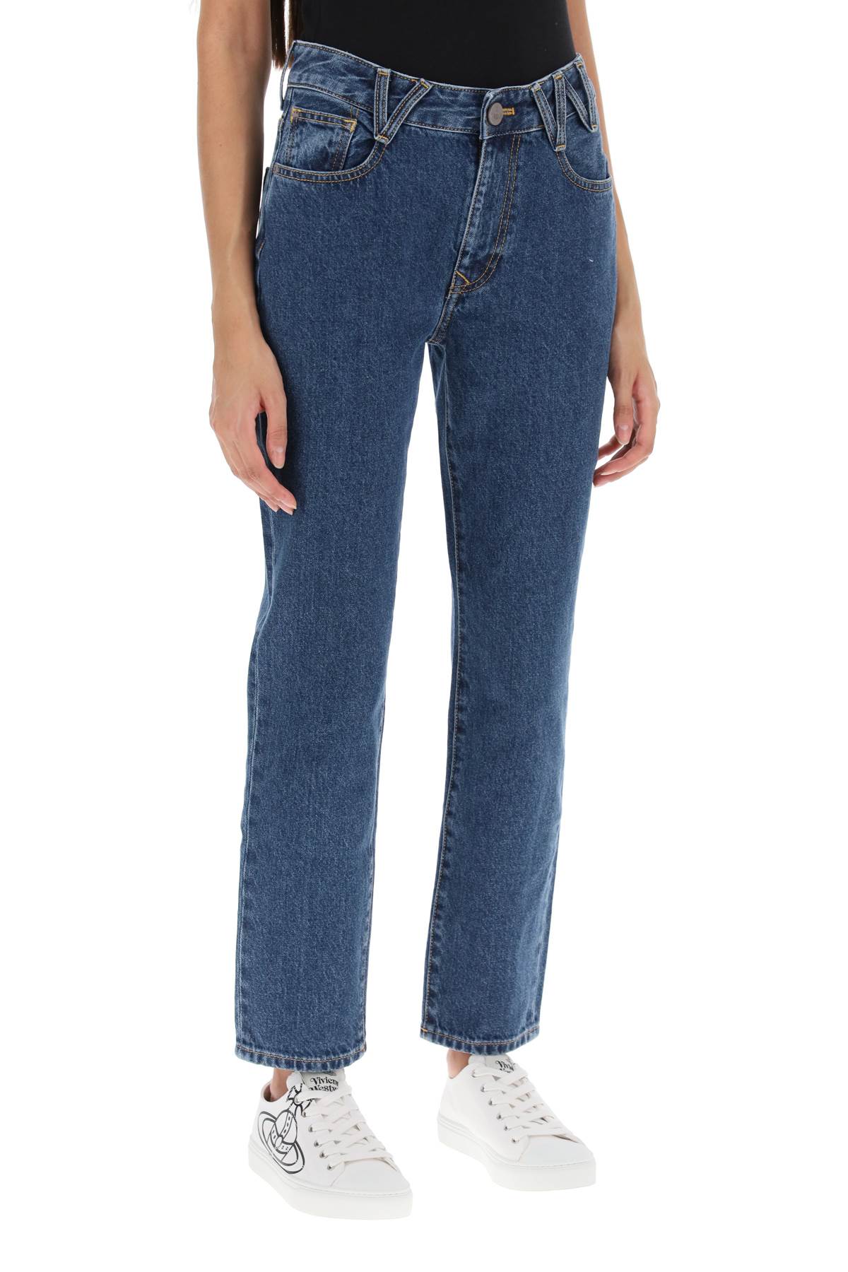 Shop Vivienne Westwood W Harris Straight Leg Jeans In Blue