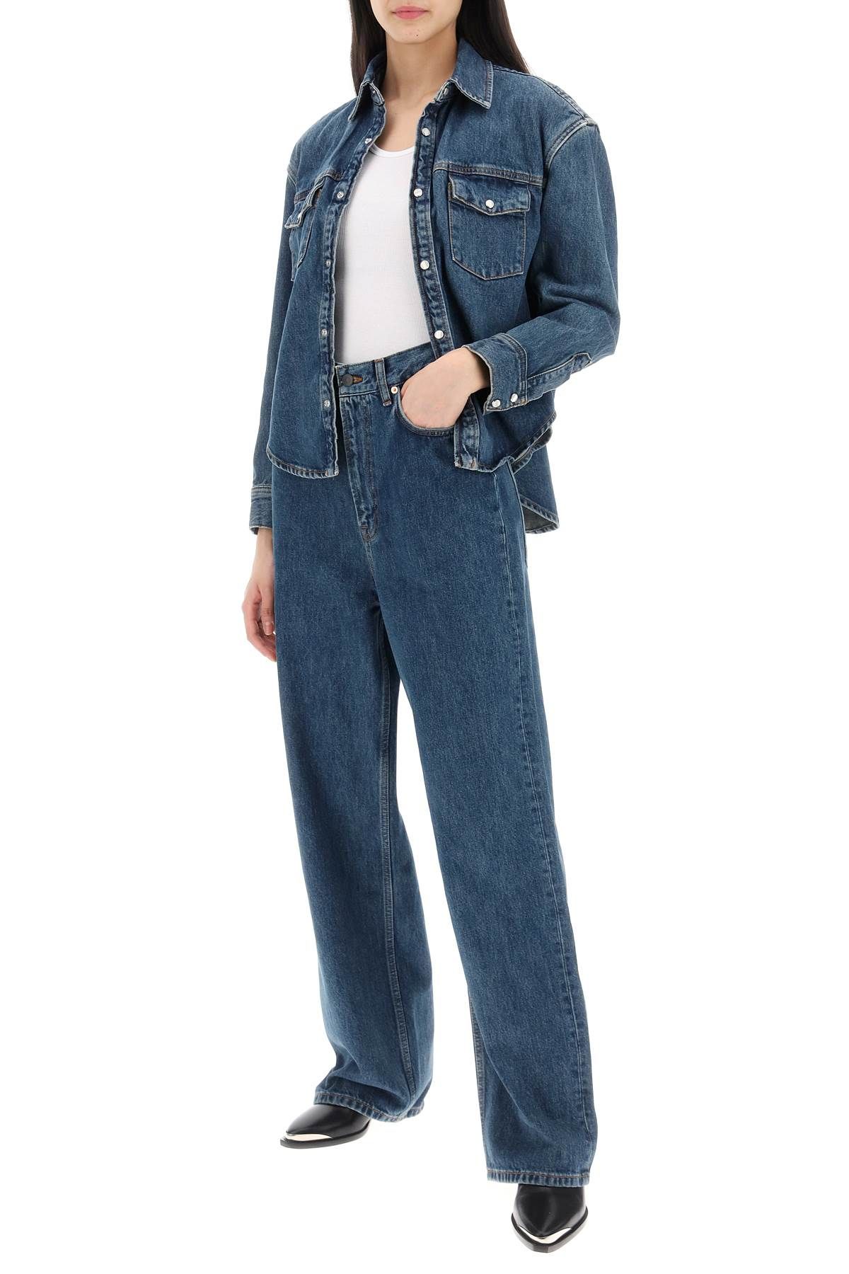Shop Wardrobe.nyc Low-waisted Loose Fit Jeans In Blue