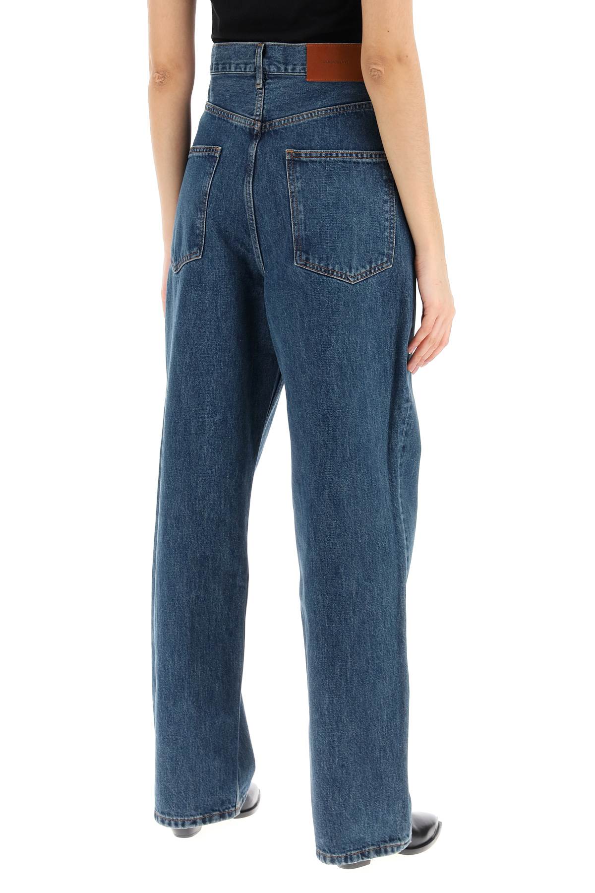 Shop Wardrobe.nyc Low-waisted Loose Fit Jeans In Blue
