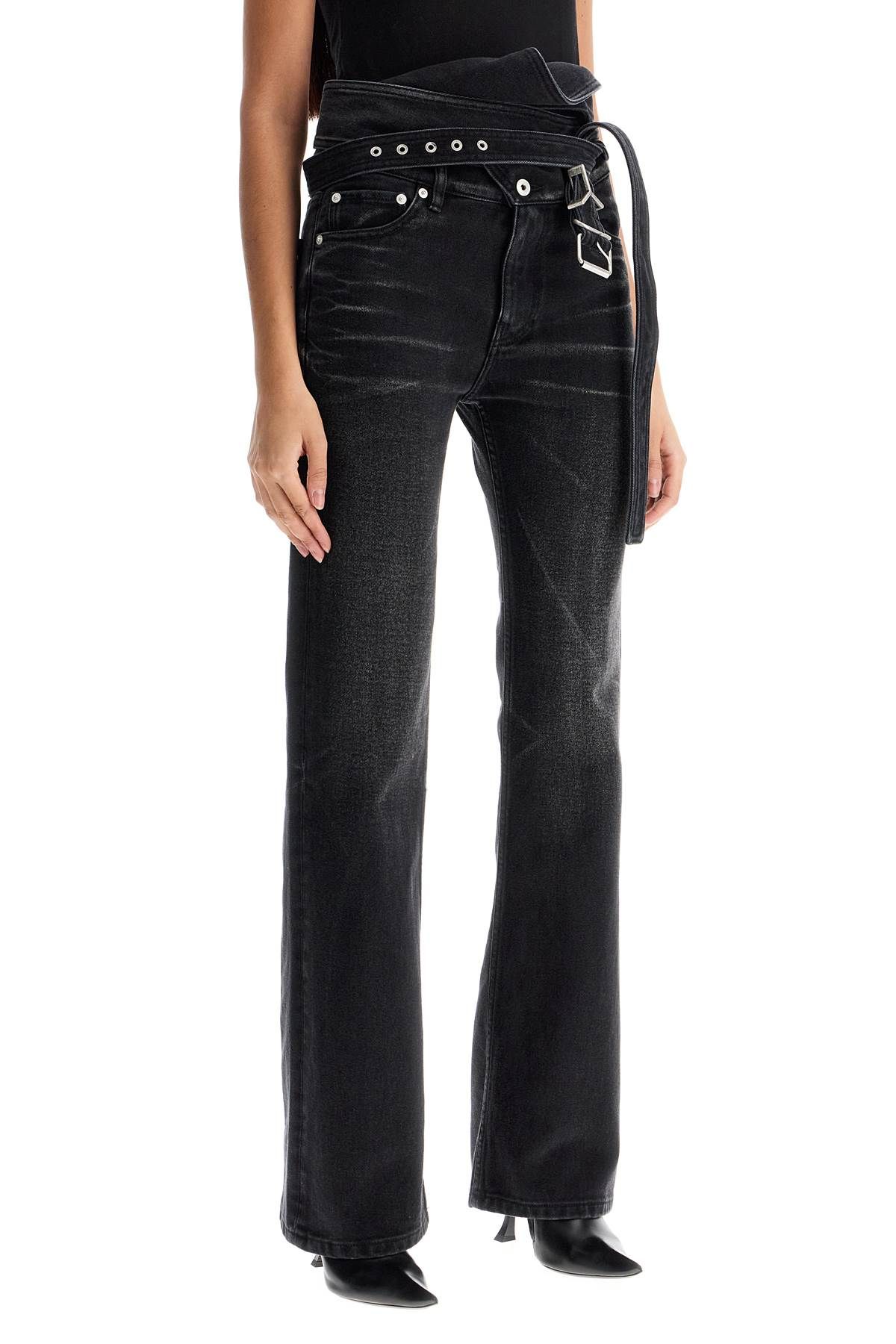 Shop Y/project Bootcut Jeans With Criss-cross In Black