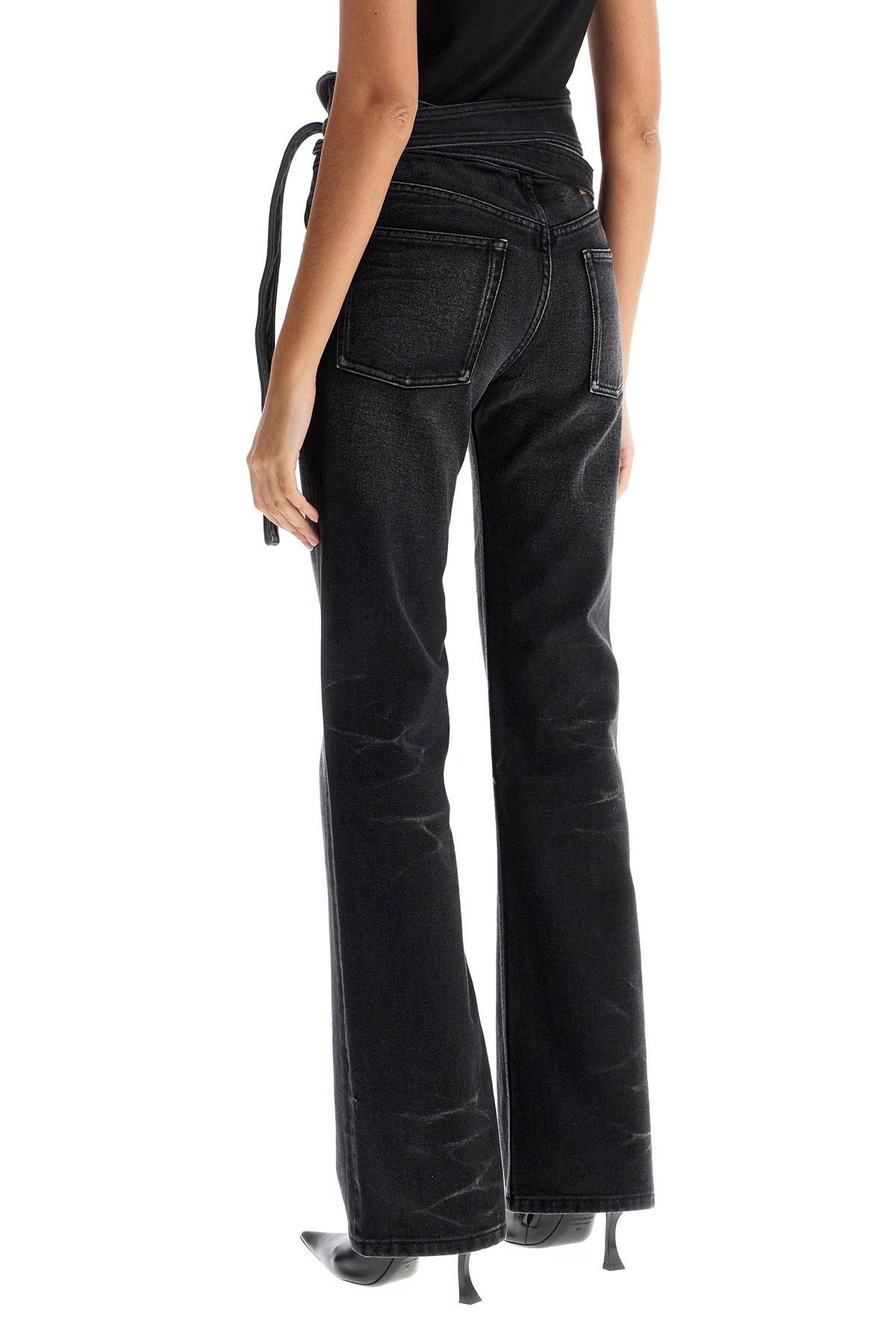 Shop Y/project Bootcut Jeans With Criss-cross In Black