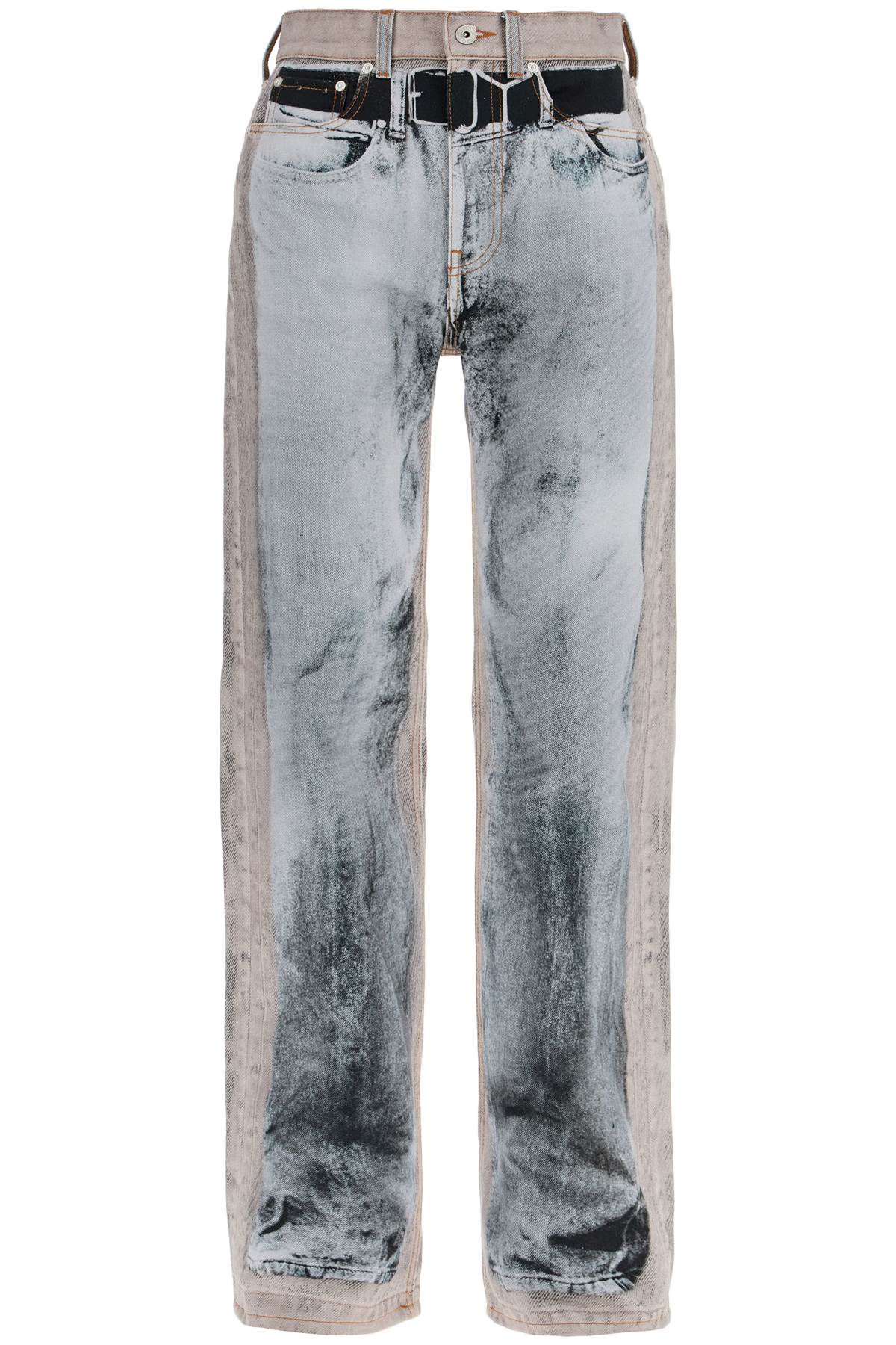 Shop Y/project Jeans With Trompe L' In Grey