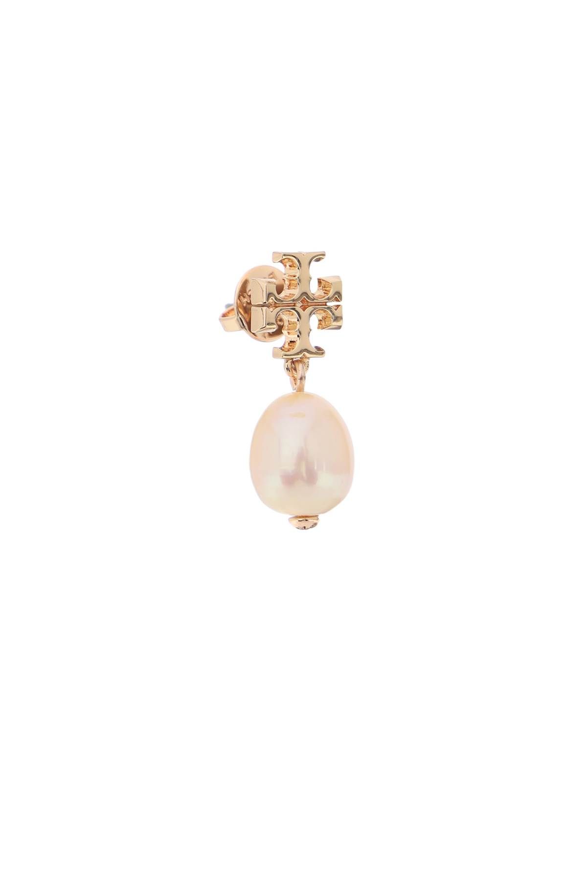 Shop Tory Burch Kira Earring With Pearl In Gold,pink