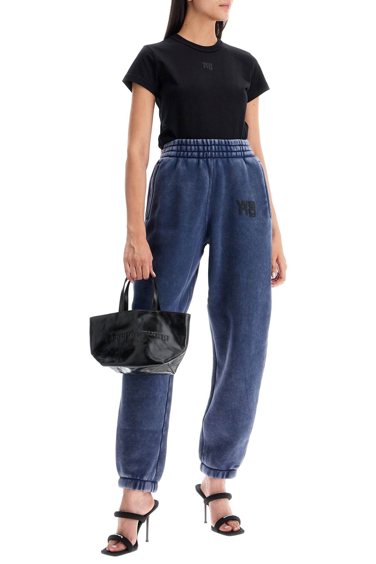 Shop Alexander Wang Faded Effect Sweatpants With Jogger In Blue