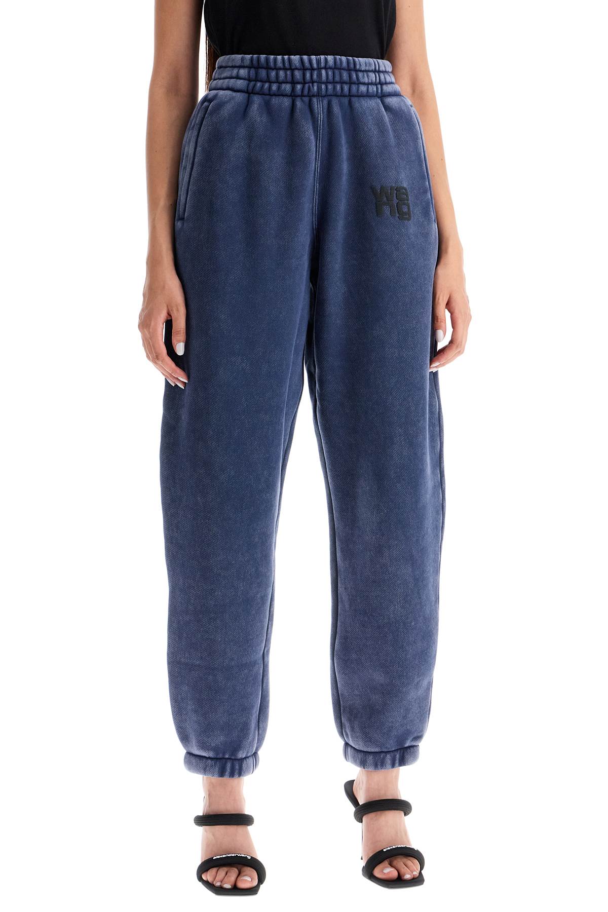 Shop Alexander Wang Faded Effect Sweatpants With Jogger In Blue