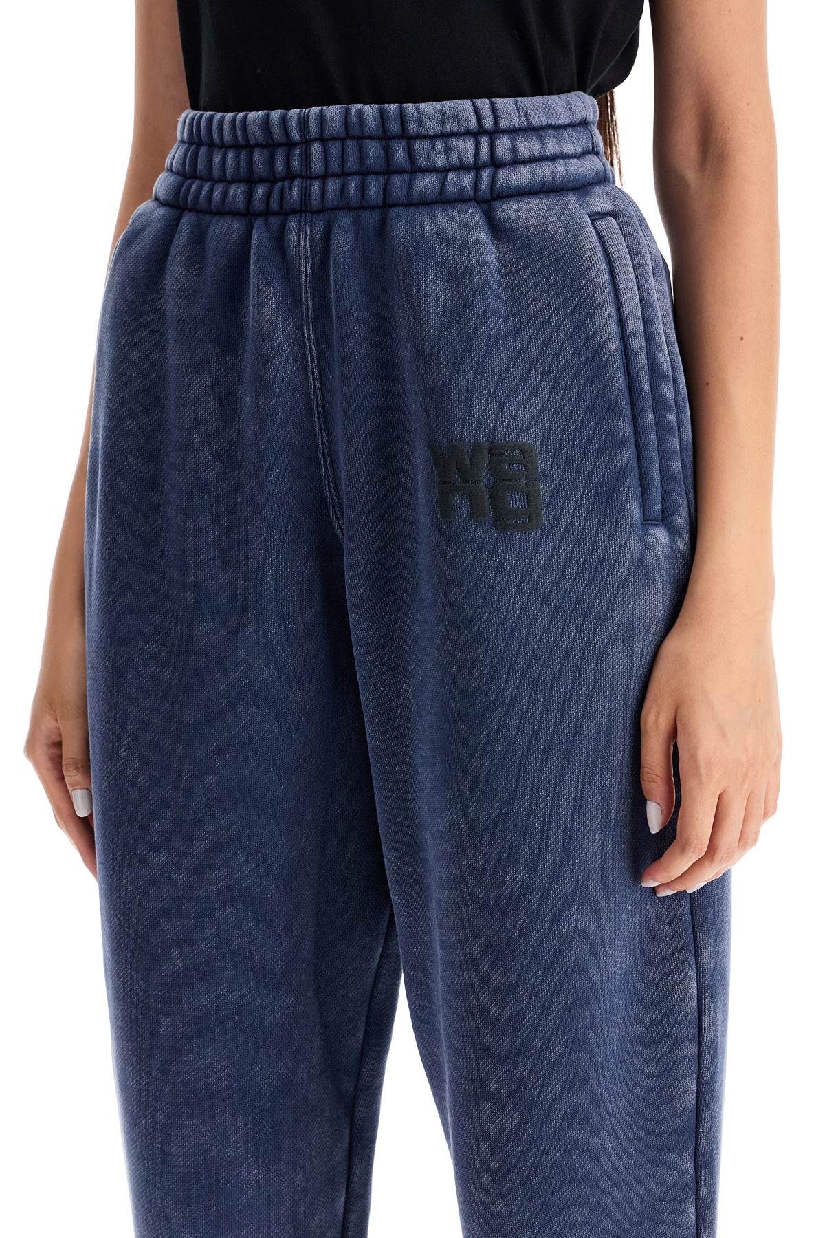 Shop Alexander Wang Faded Effect Sweatpants With Jogger In Blue