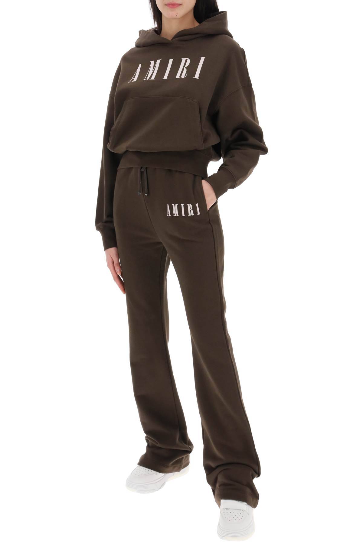 Shop Amiri Joggers With Core Logo In Brown