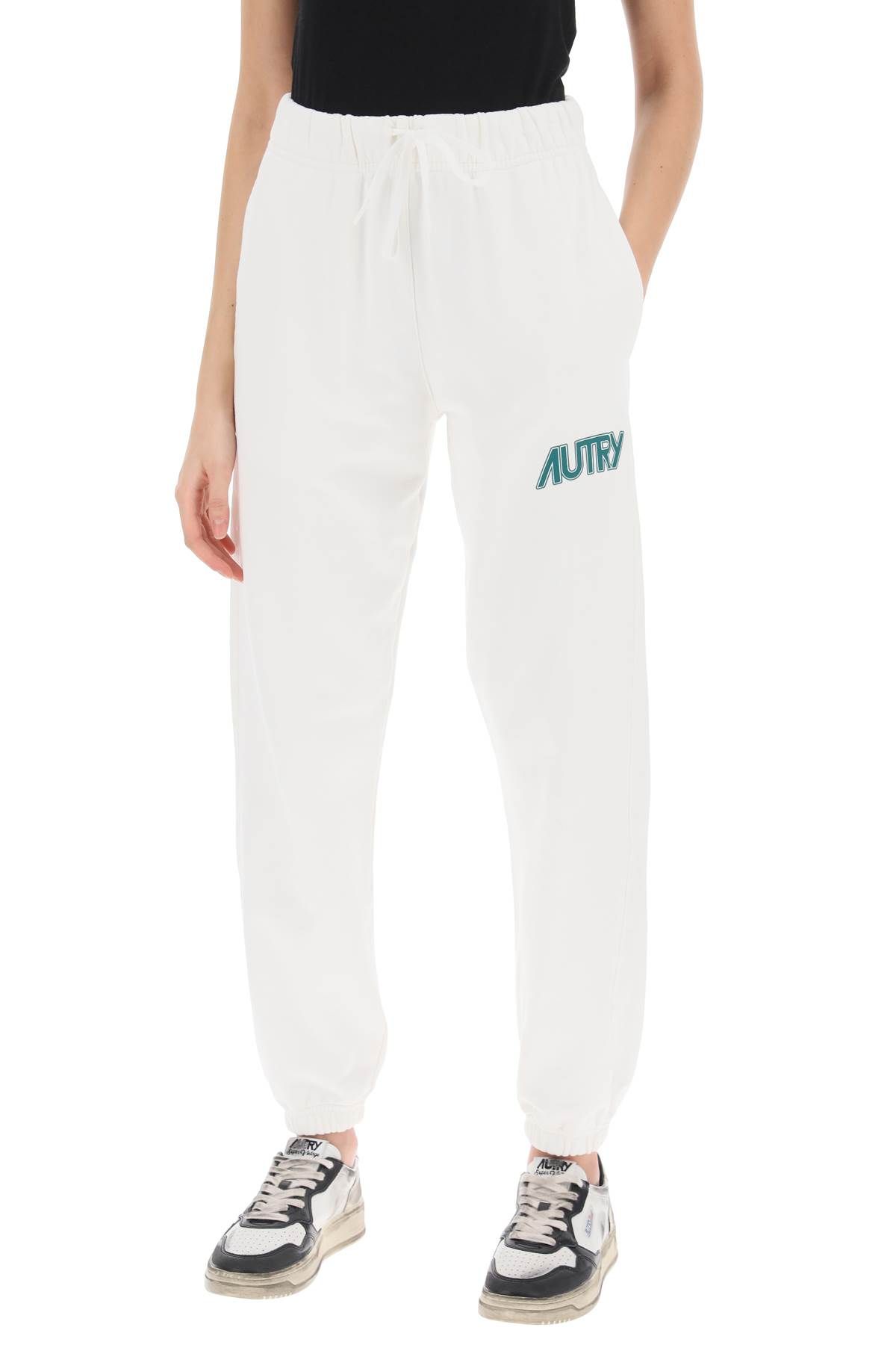 Shop Autry Joggers With Logo Print In White