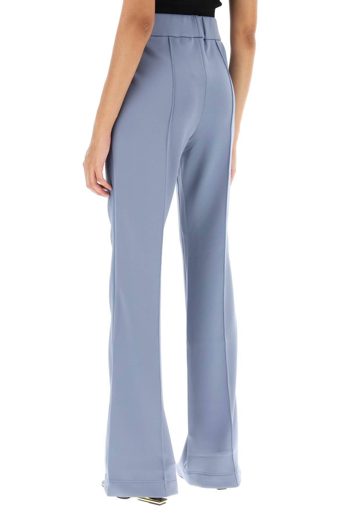 Shop Fendi Flared Pants With Logo Tape In Light Blue