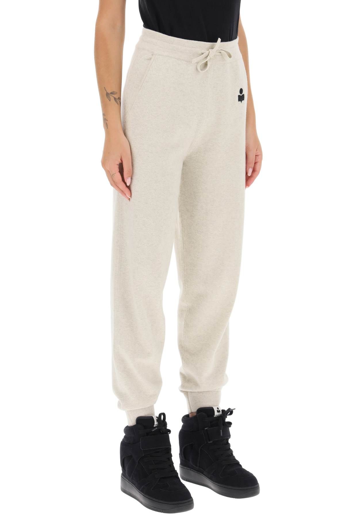 Shop Isabel Marant Étoile Kira Knitted Jogger Pants In White