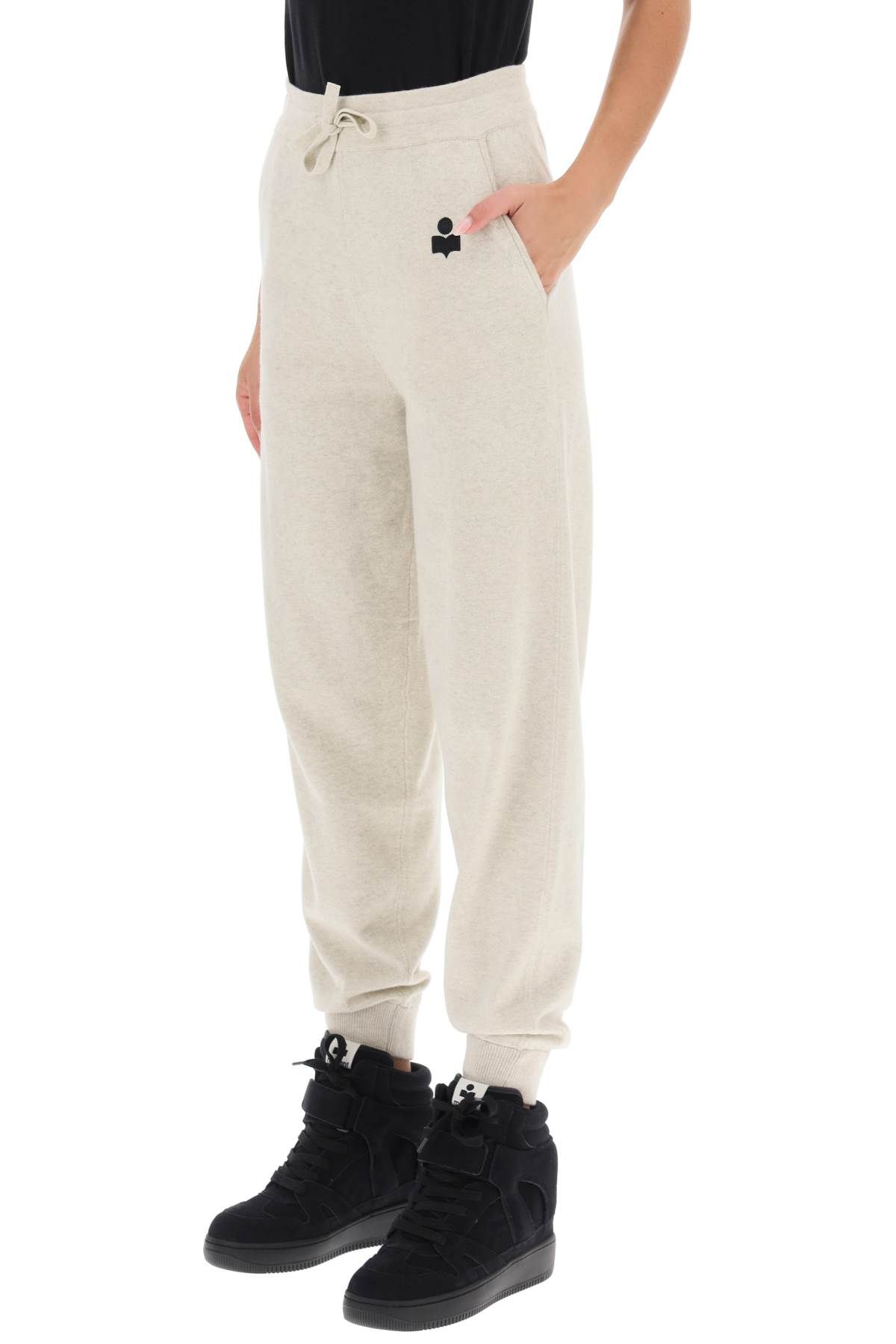 Shop Isabel Marant Étoile Kira Knitted Jogger Pants In White