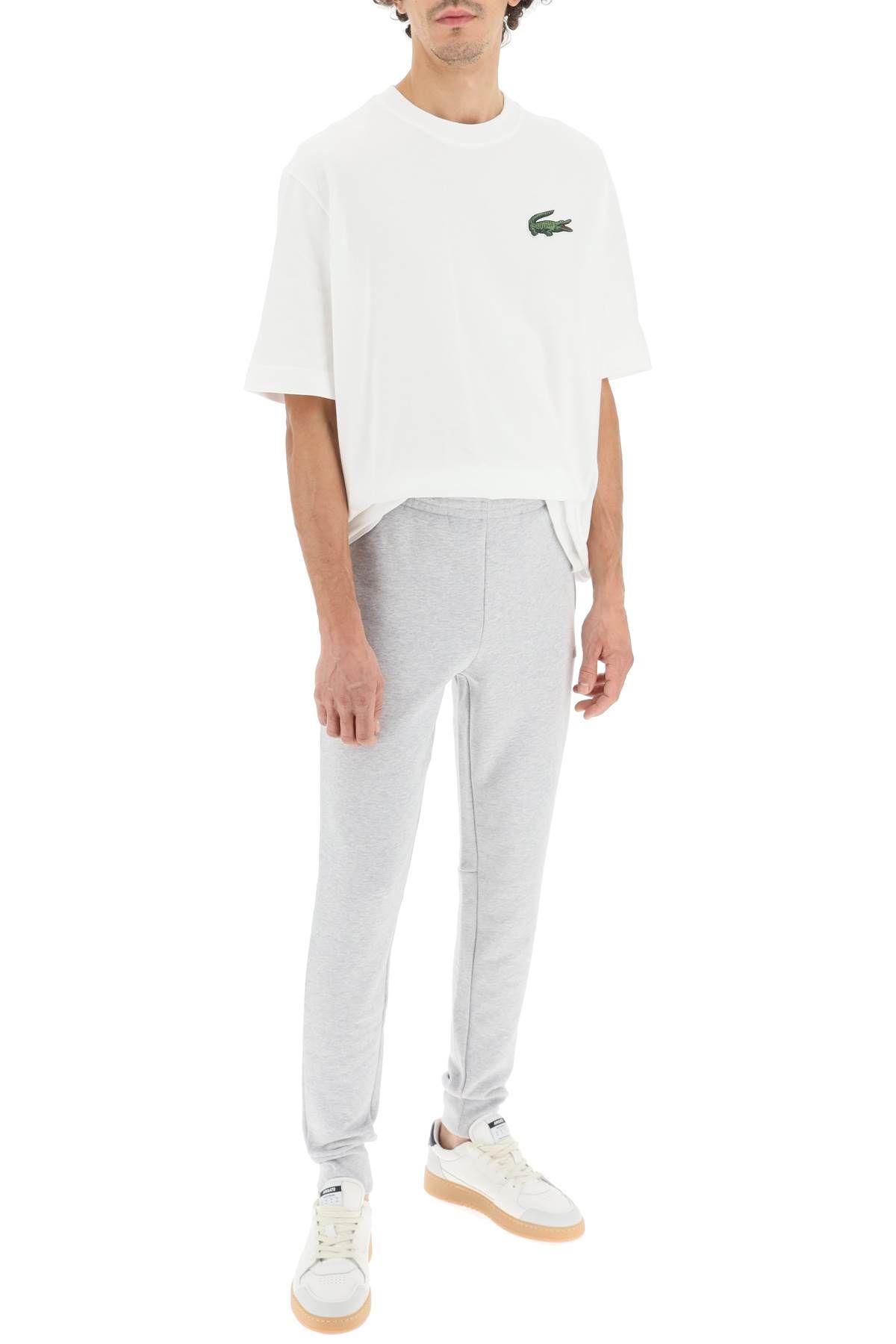 Shop Lacoste Jogger Pant With Logo In Grey