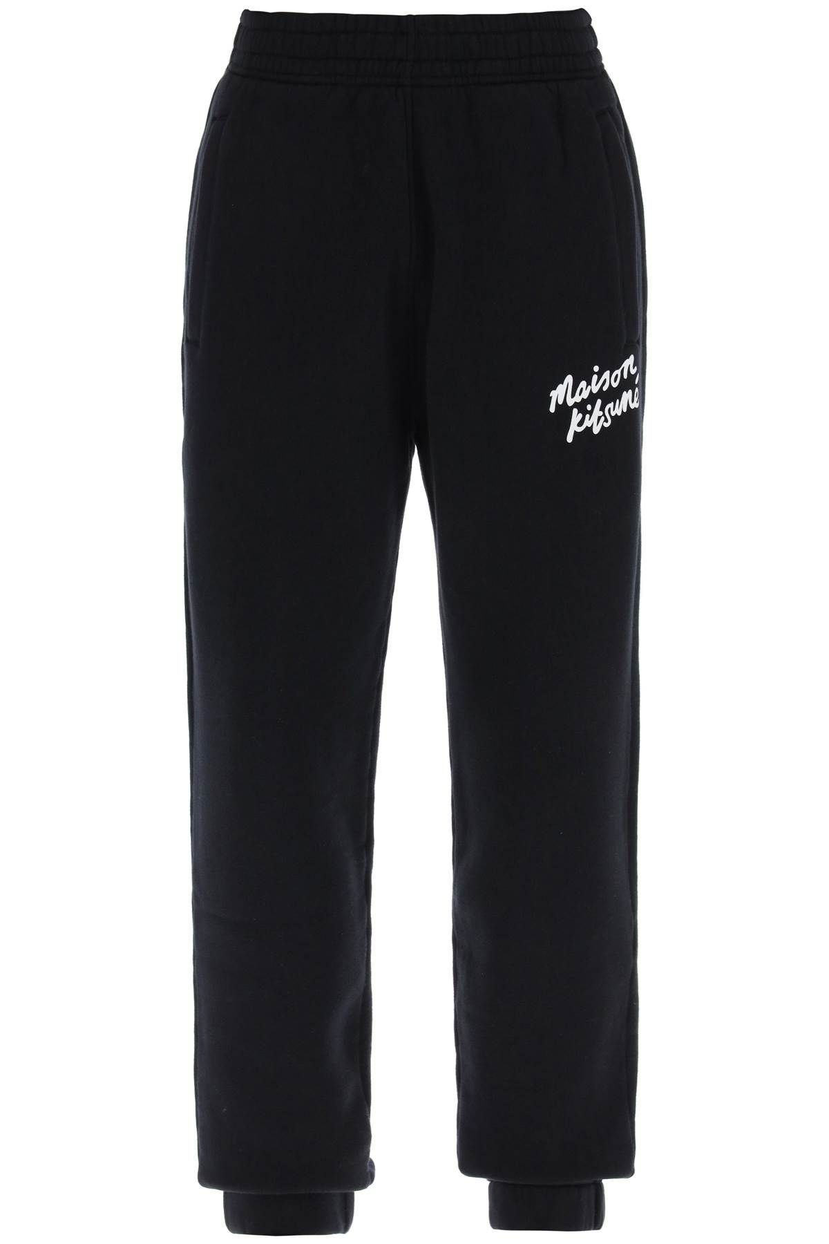 Shop Maison Kitsuné "sporty Pants With Handwriting In Black