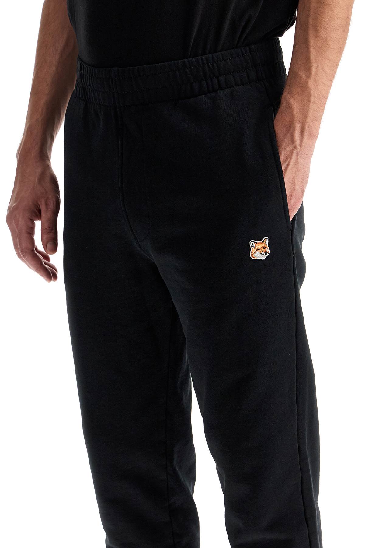 Shop Maison Kitsuné Fox Head Joggers In Black