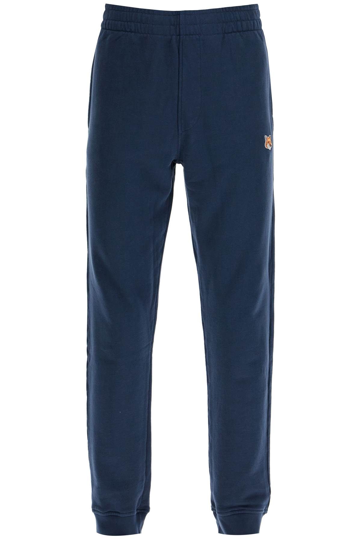 Shop Maison Kitsuné Fox Head Joggers In Blue