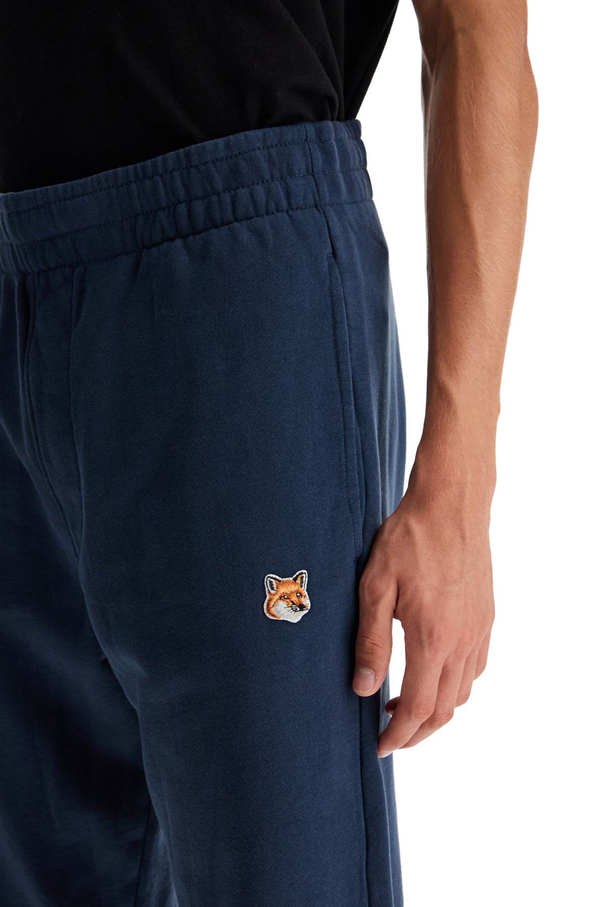 Shop Maison Kitsuné Fox Head Joggers In Blue