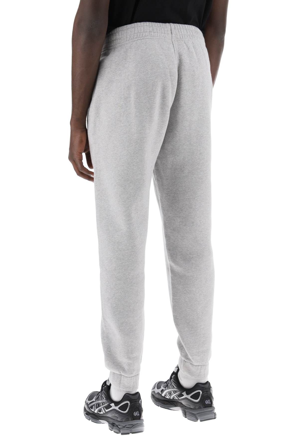 Shop Maison Kitsuné "sporty Pants With Handwriting In Grey