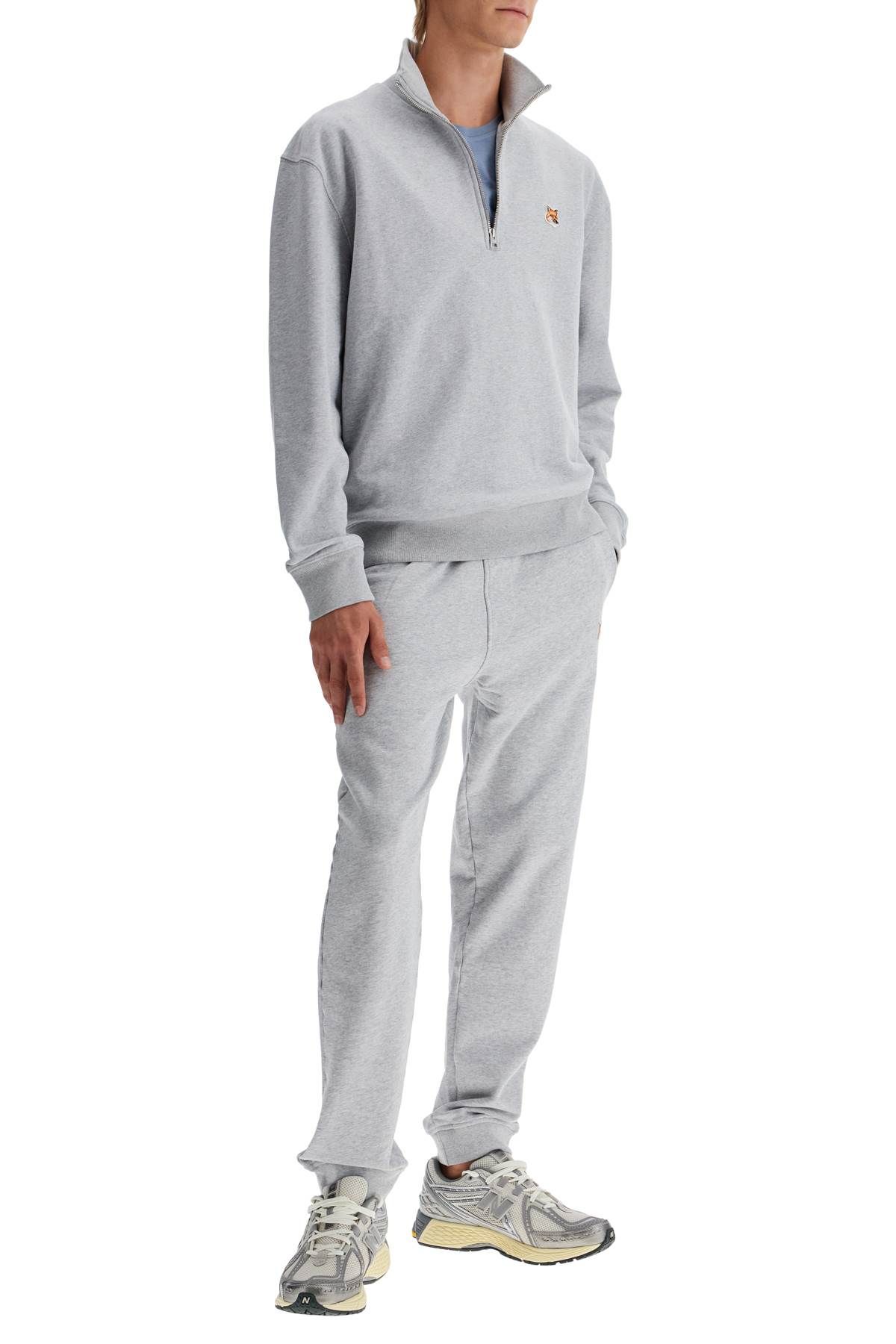 Shop Maison Kitsuné Fox Head Joggers In Grey