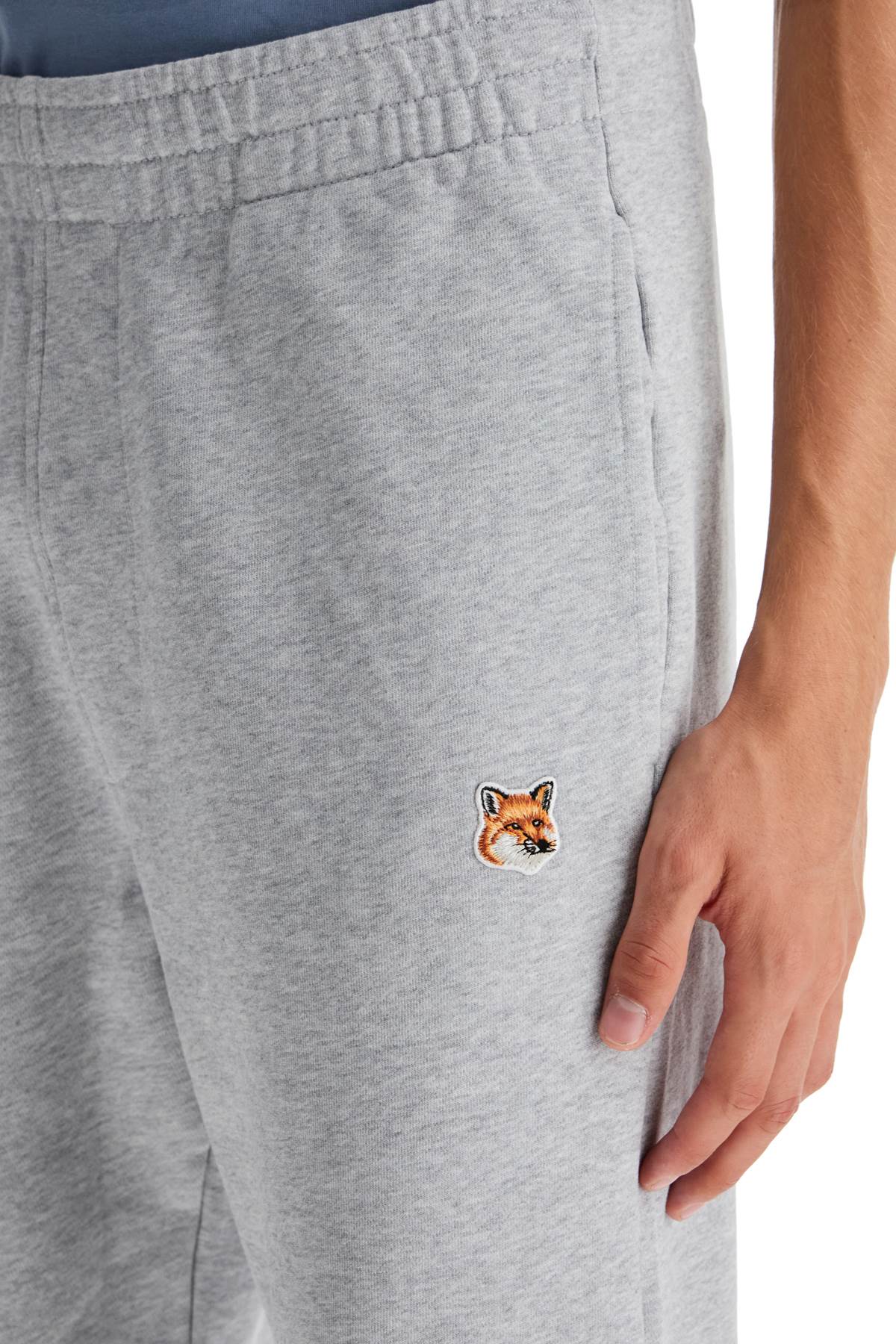 Shop Maison Kitsuné Fox Head Joggers In Grey