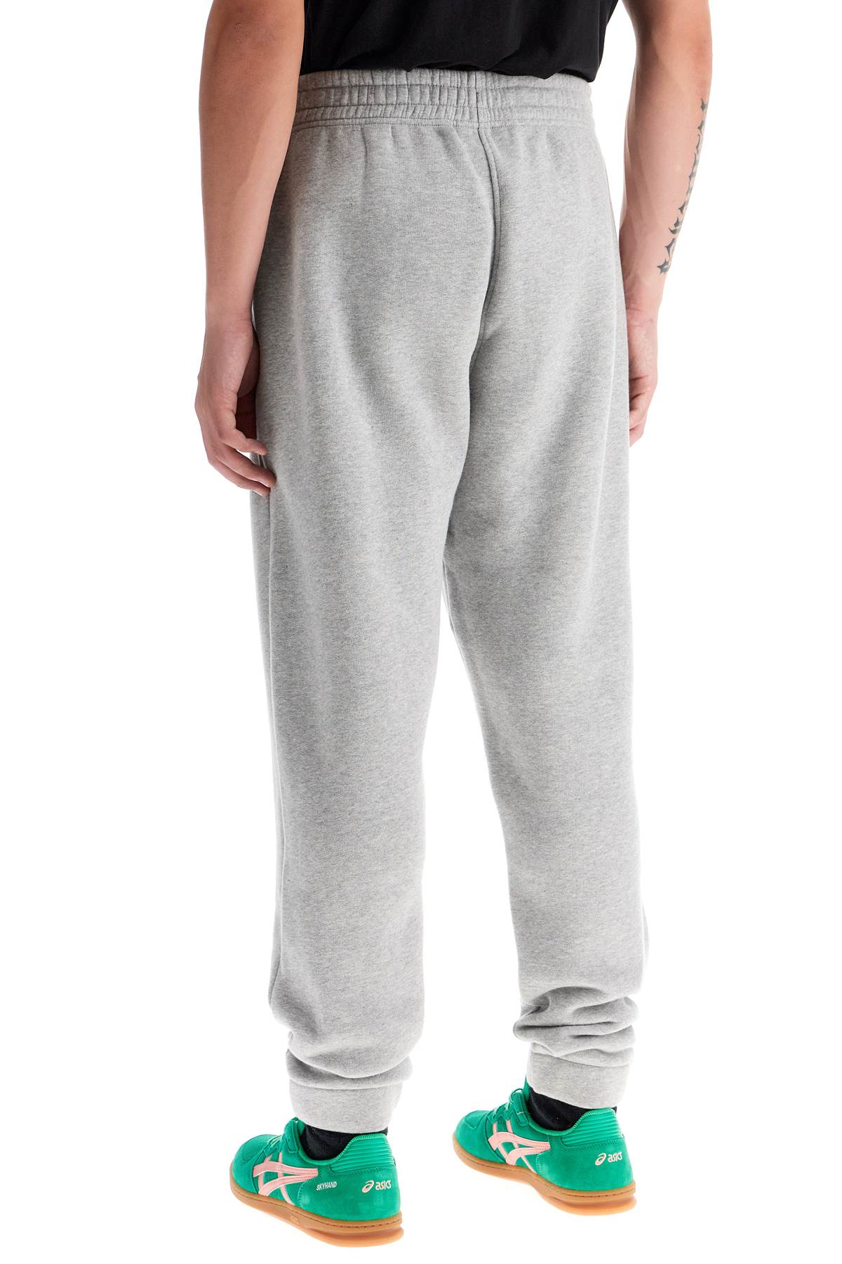 Shop Maison Kitsuné Comfort Joggers With Embroidery In Grey