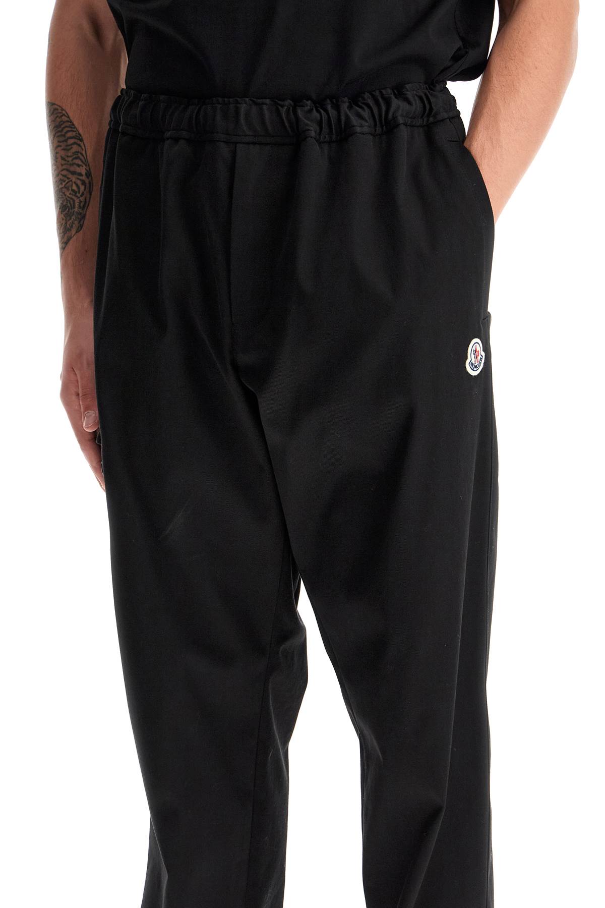 Shop Moncler Gabardine Joggers In Black