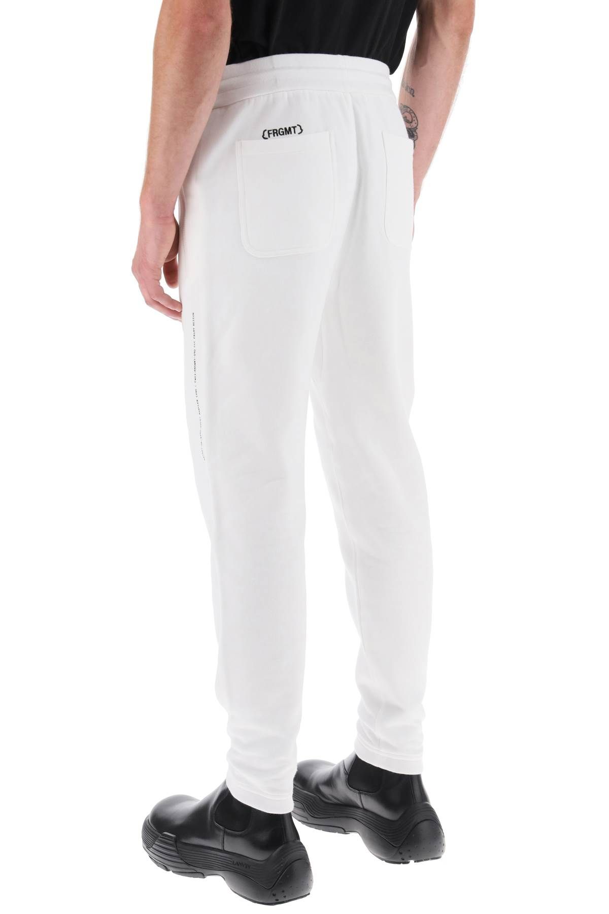 Shop Moncler X Fragment Hiroshi Fujiwara Tapered Cotton Sweatpants In White
