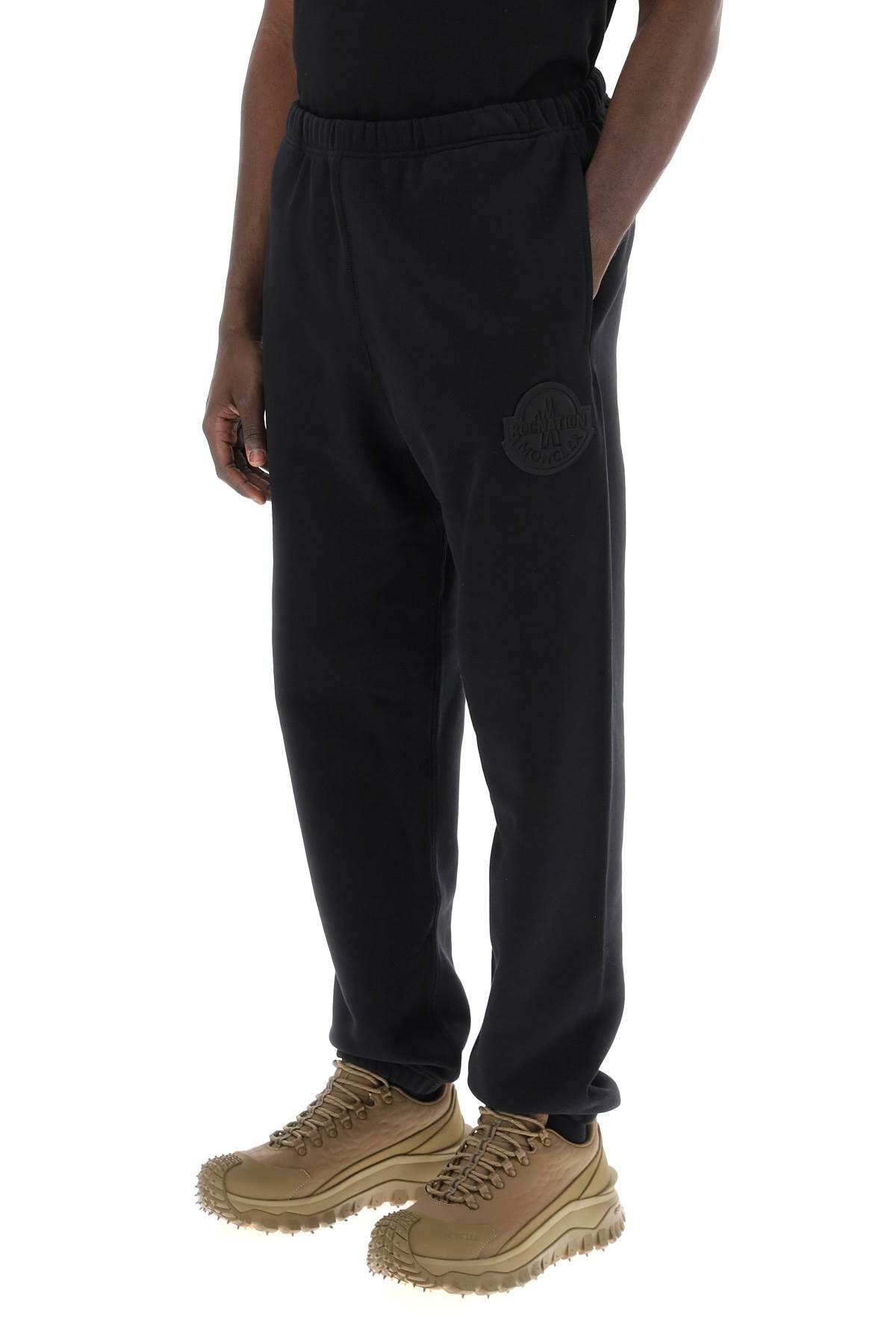 Shop Moncler X Roc Nation By Jay-z Joggers With Patch Logo In Black