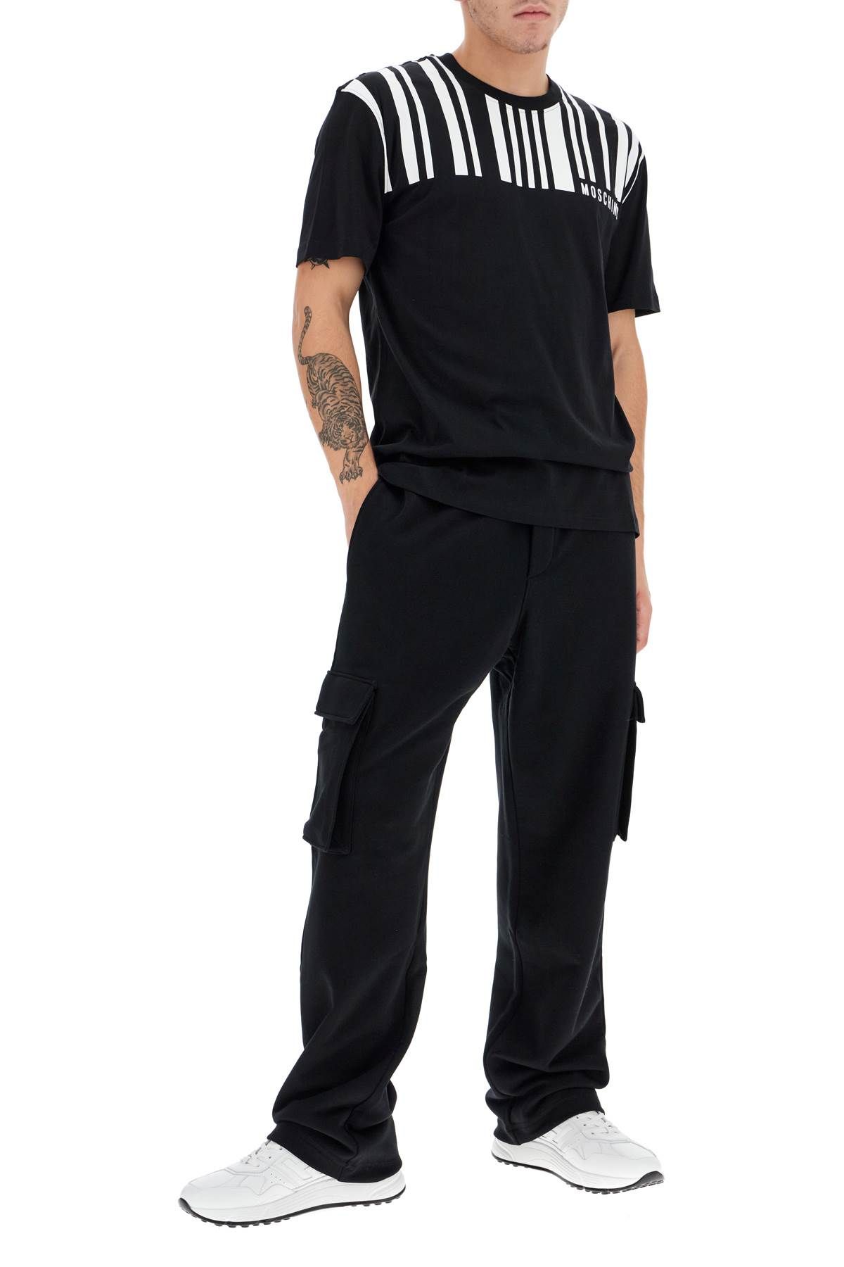 Shop Moschino Barcode Jogging Pants In Black