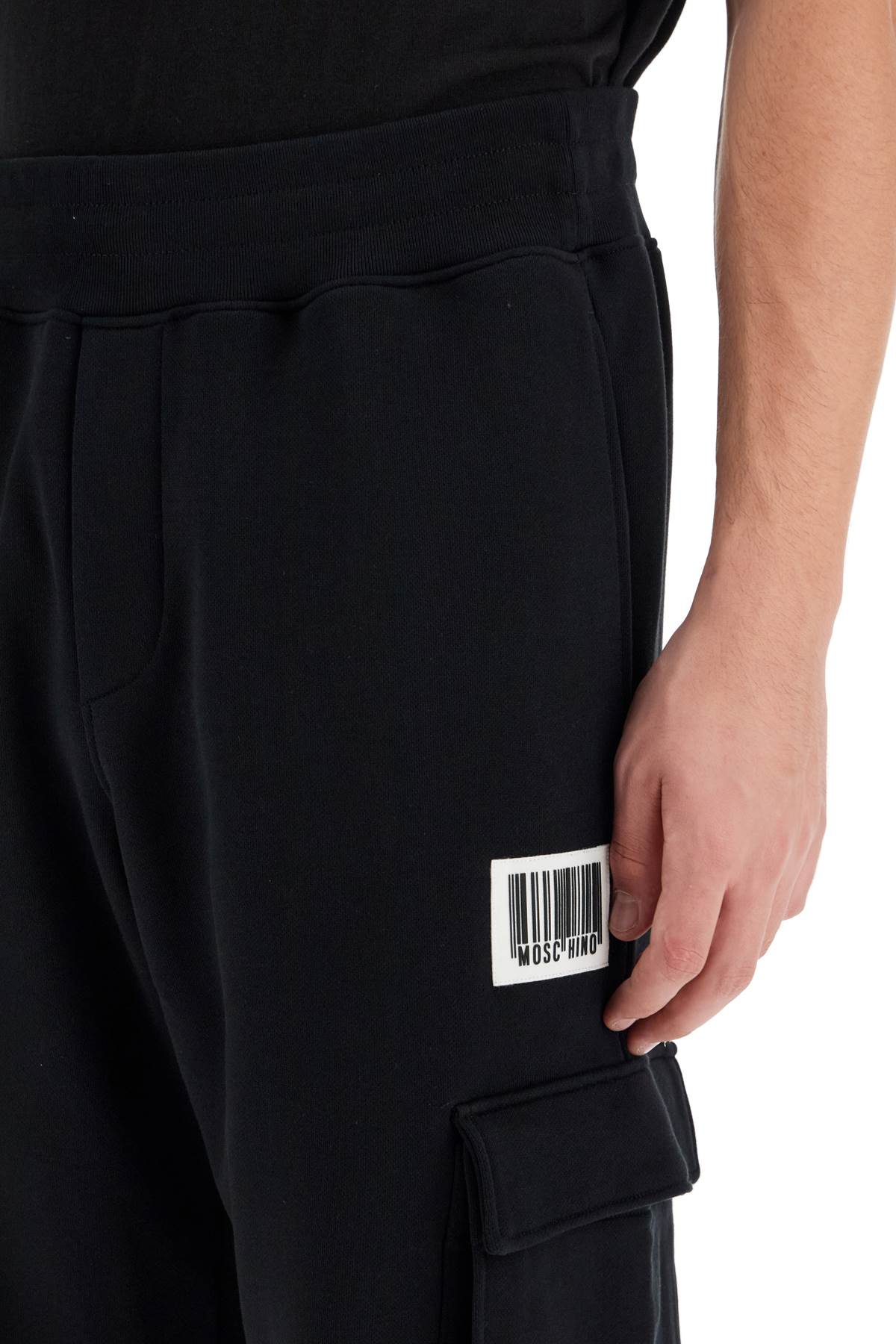 Shop Moschino Barcode Jogging Pants In Black