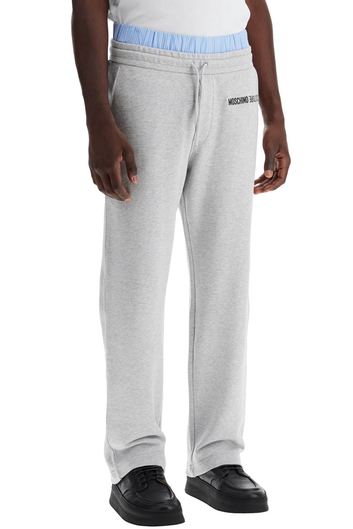 Shop Moschino Jogger Pants With Boxer Insert In Grey